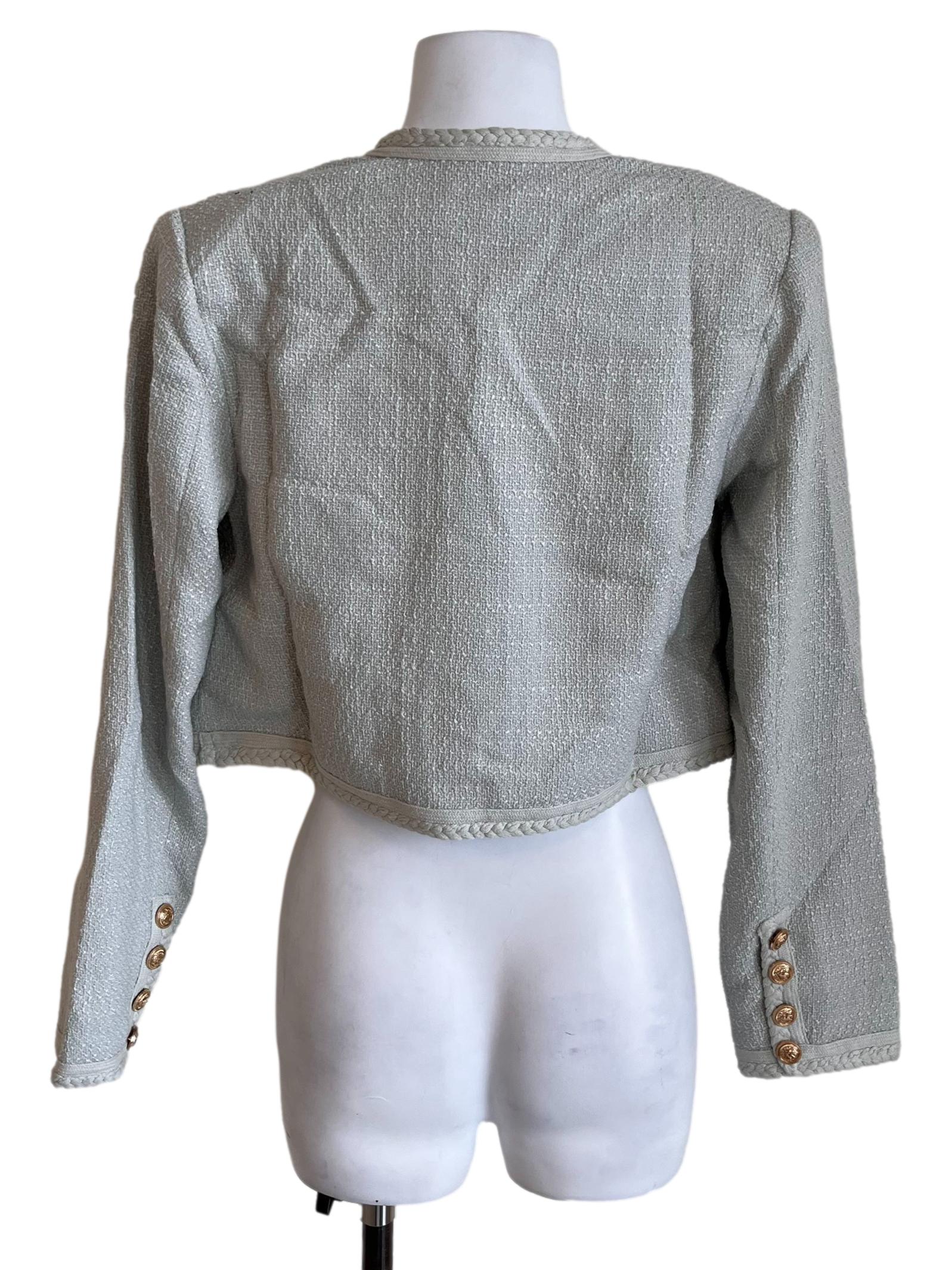 Light Sage Green Tweed Jacket