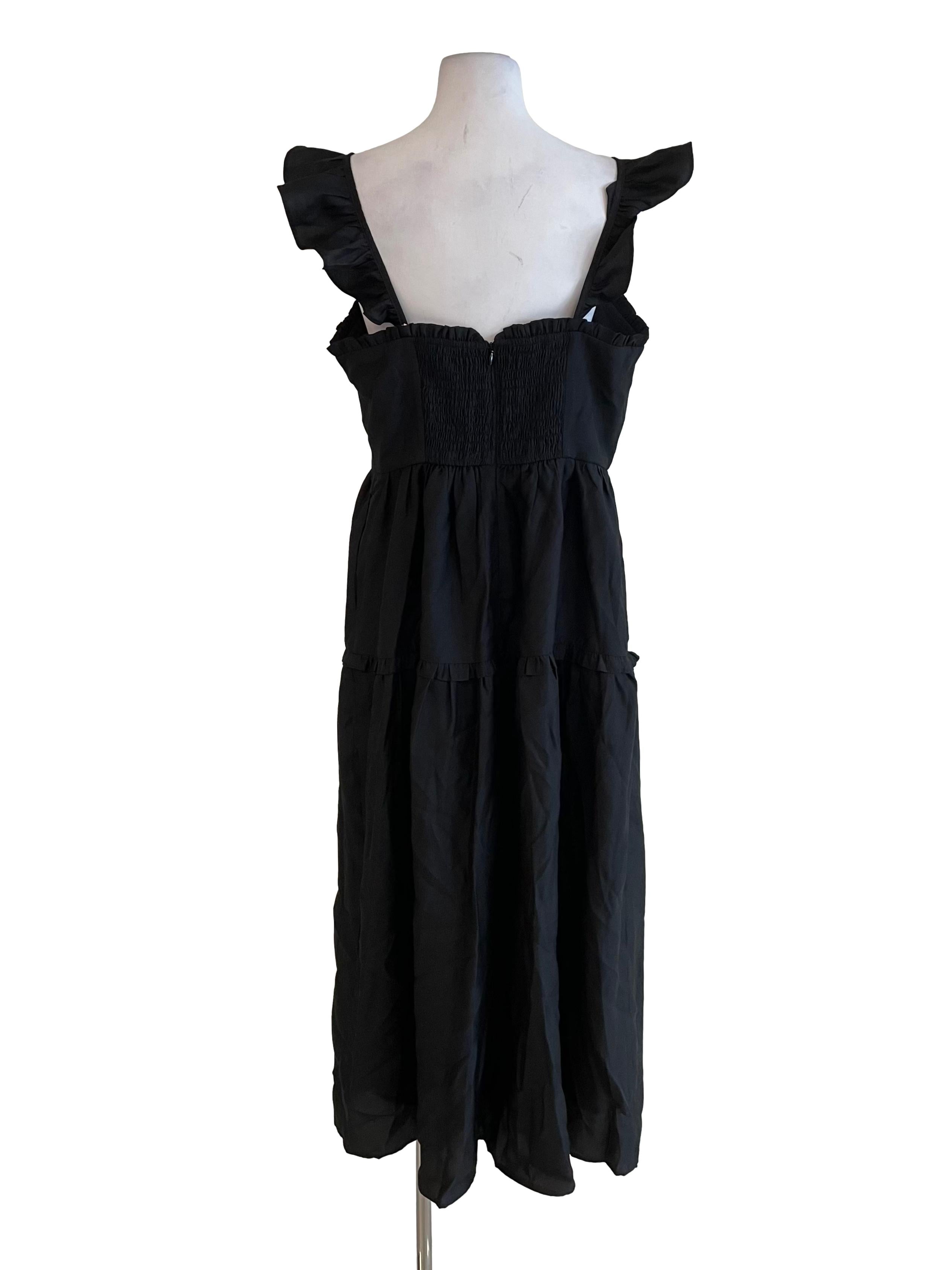Black Ruffled Sweetheart Dress