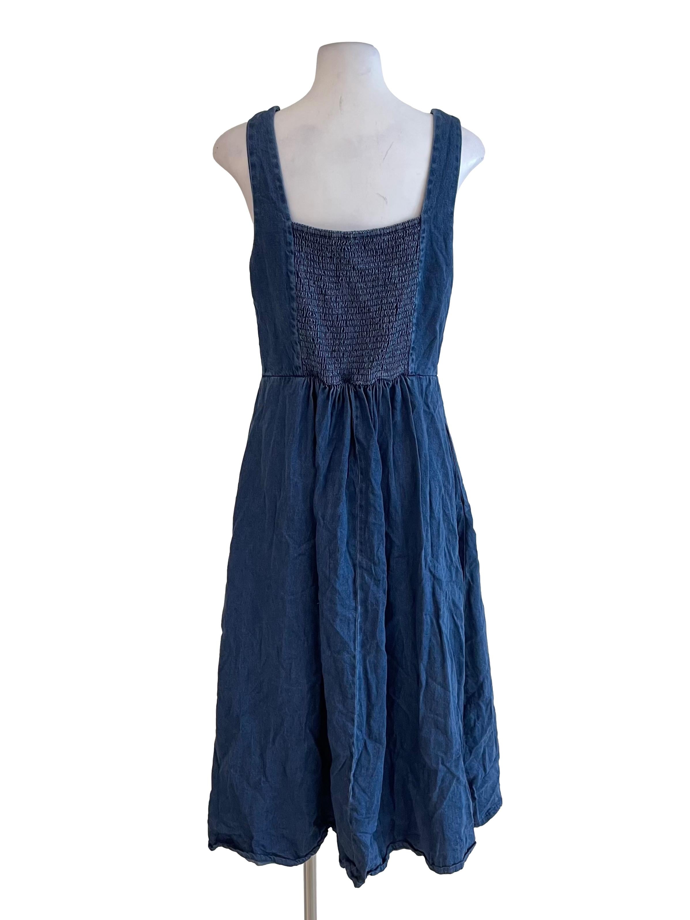 Denim Sleeveless Peasant Dress