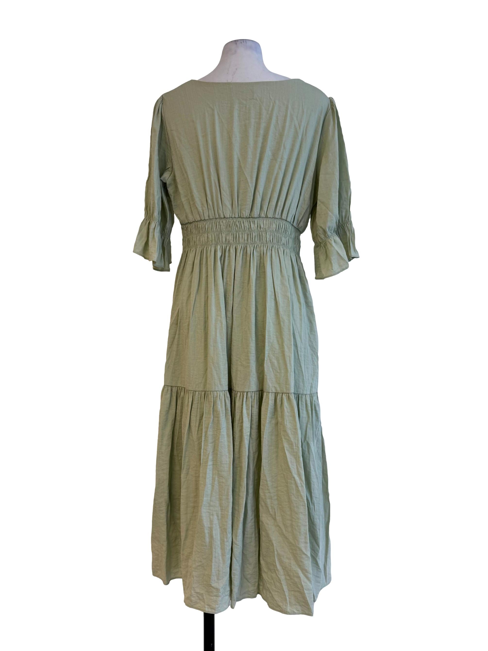 Matcha Green Square Neck Dress