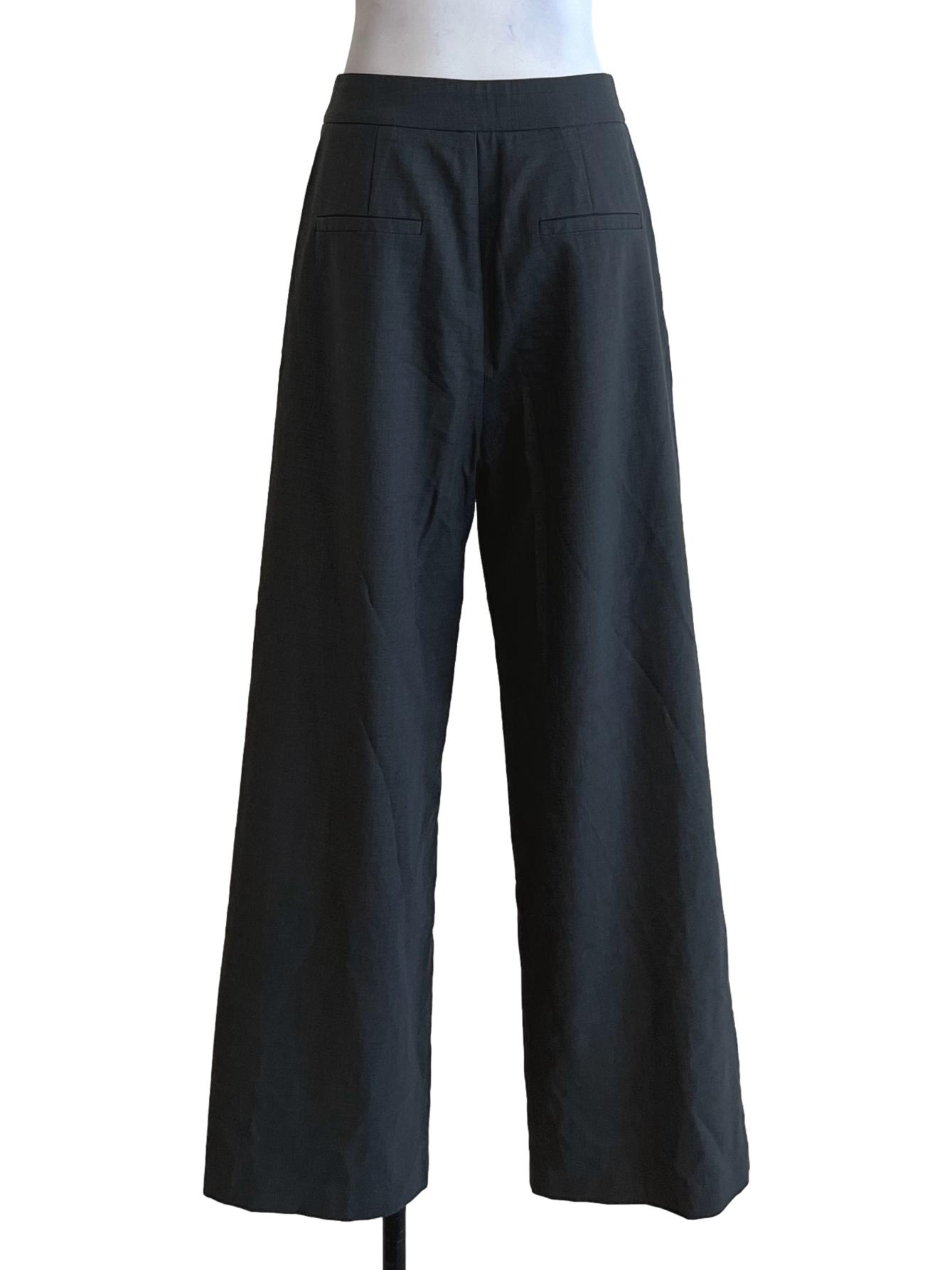 Grey High-Waisted Formal Pants