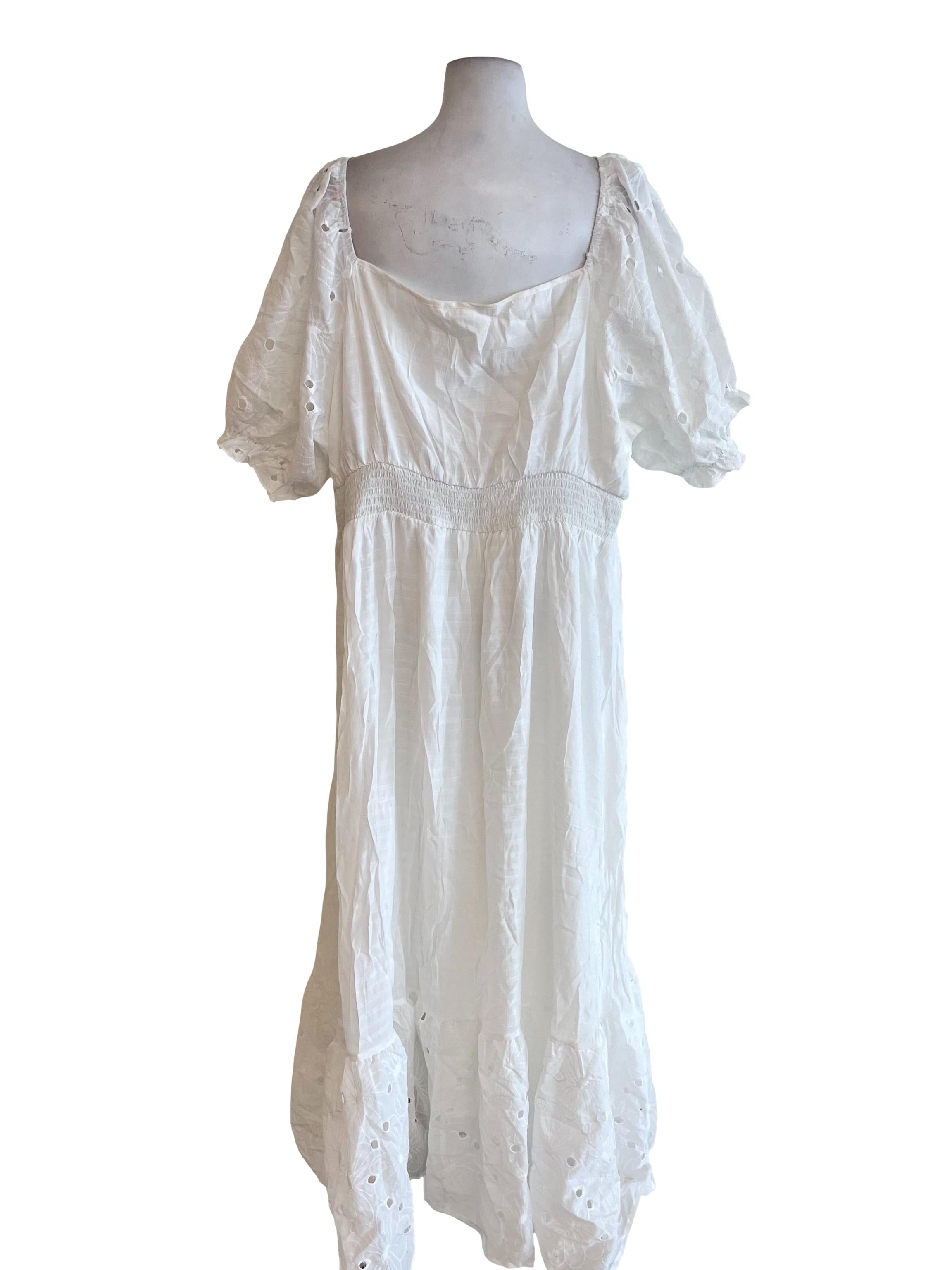 White Embroidery Cottage Dress