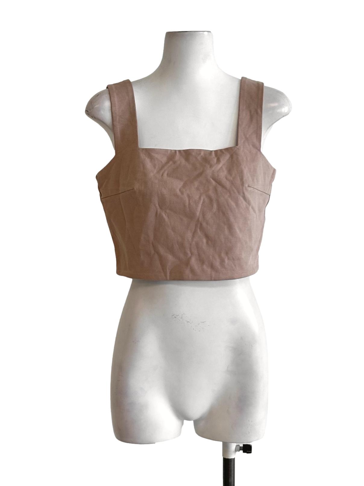 Square-Neck Jersey Crop Top OSN