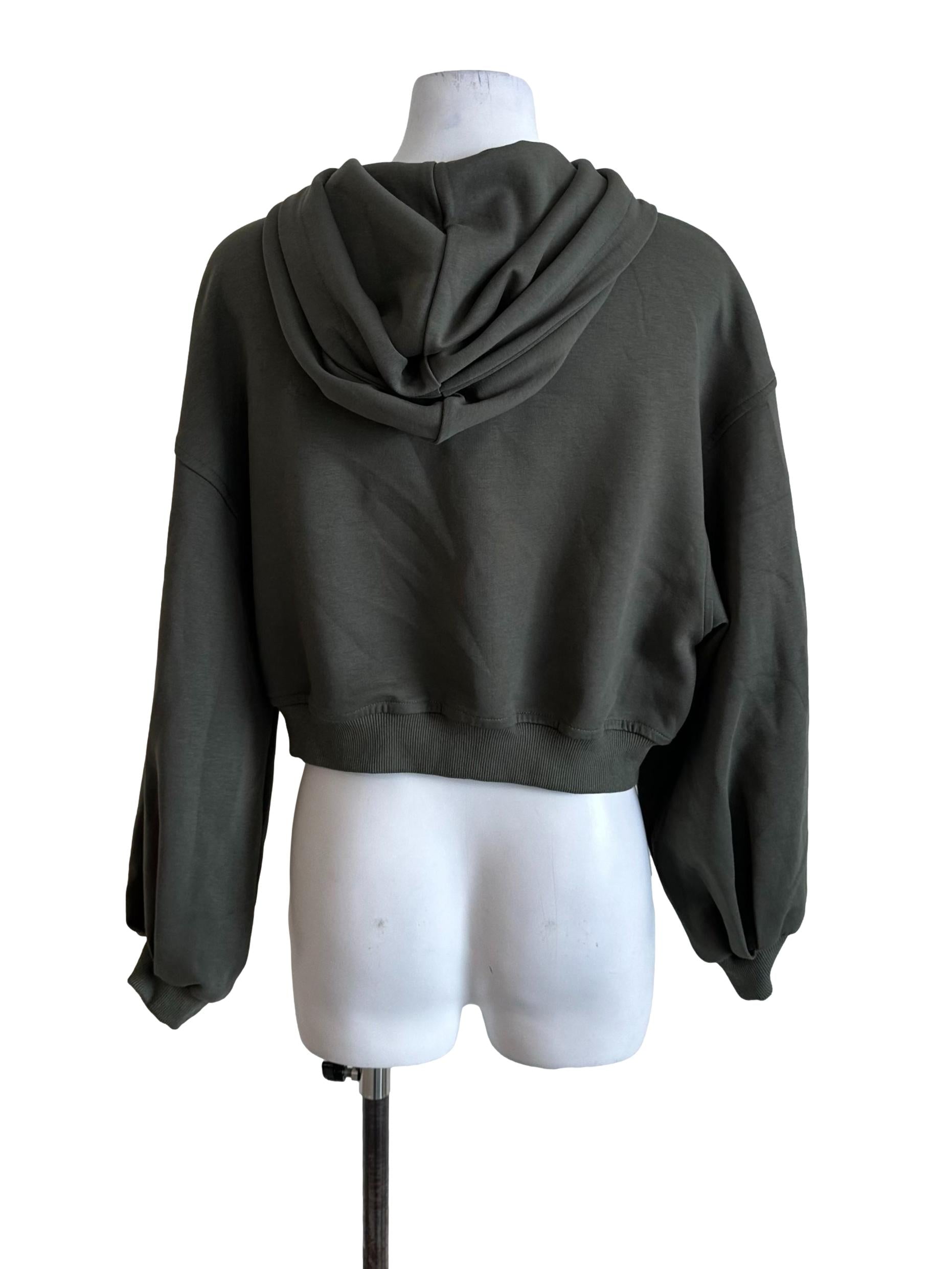 Moss Green Zipped Hoodie
