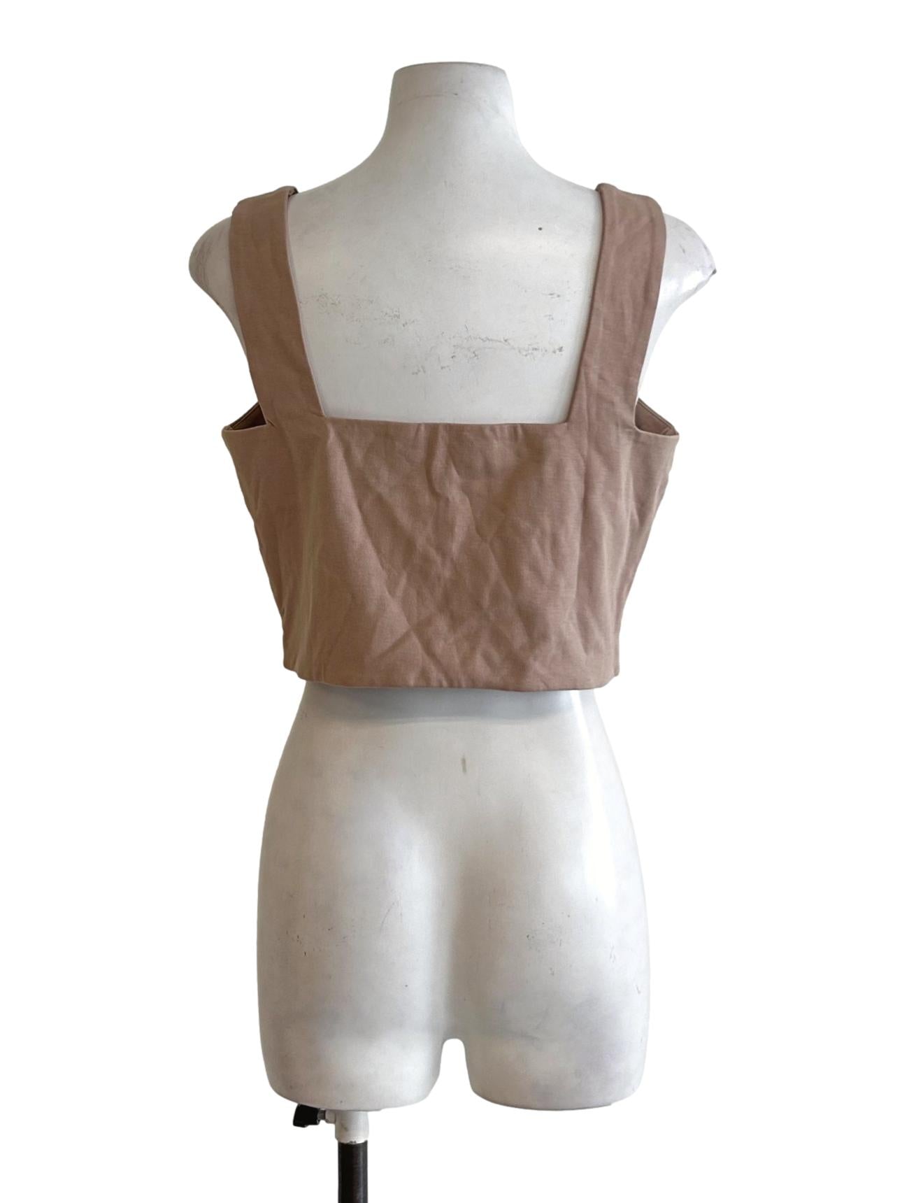 Square-Neck Jersey Crop Top OSN
