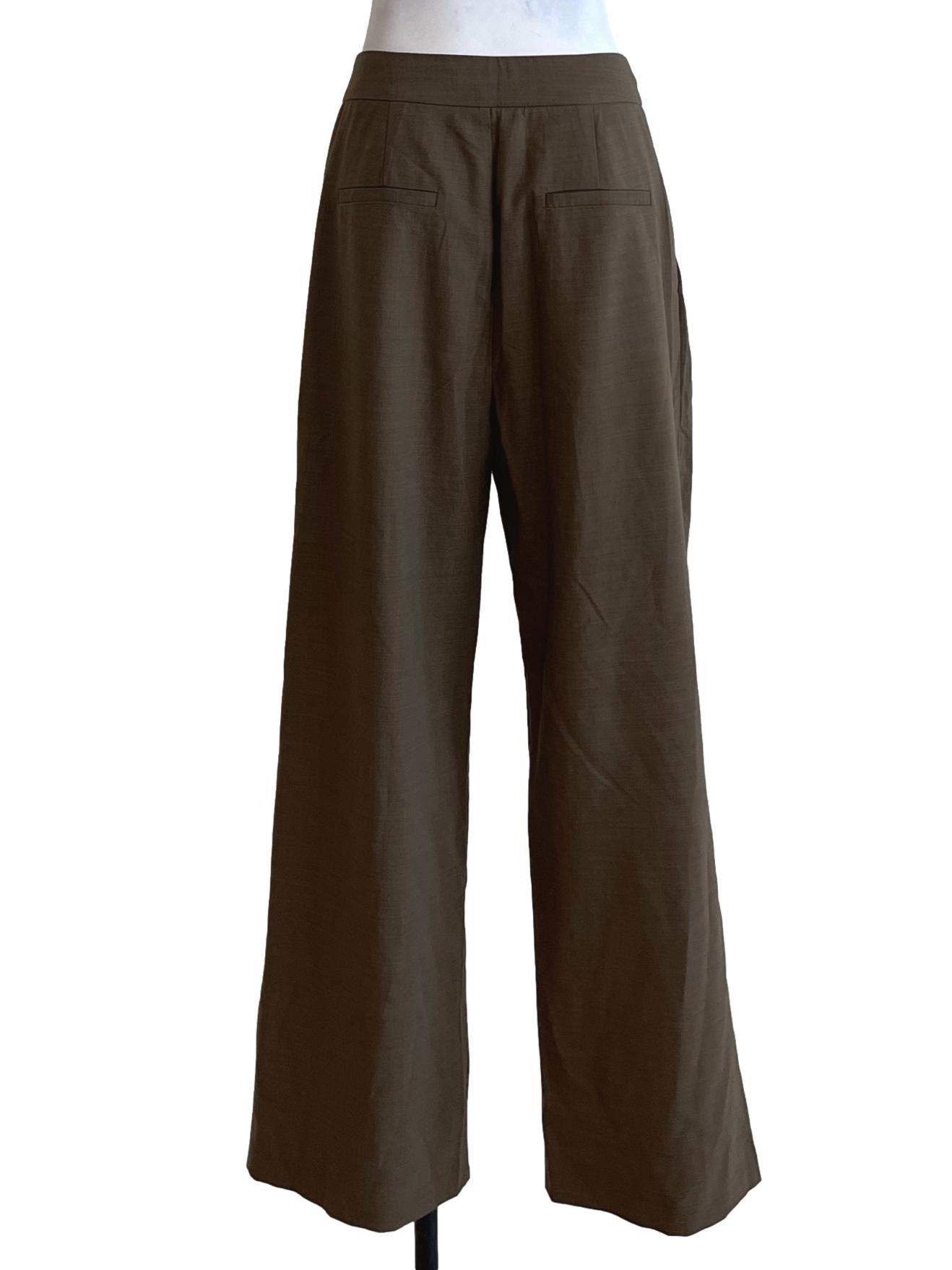 Brown High-Waisted Formal Pants