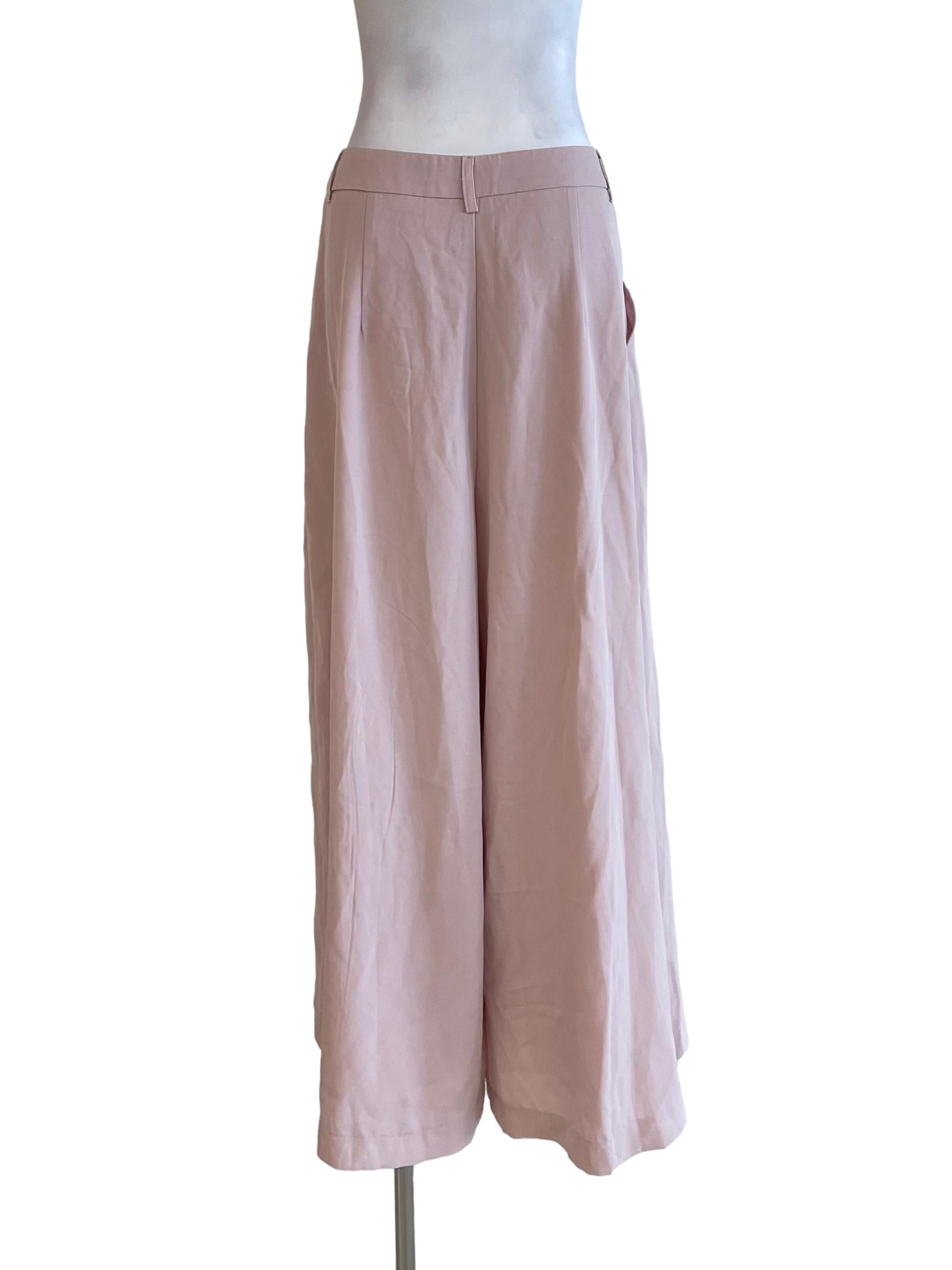 Light Rose Pleated Baggy Pants