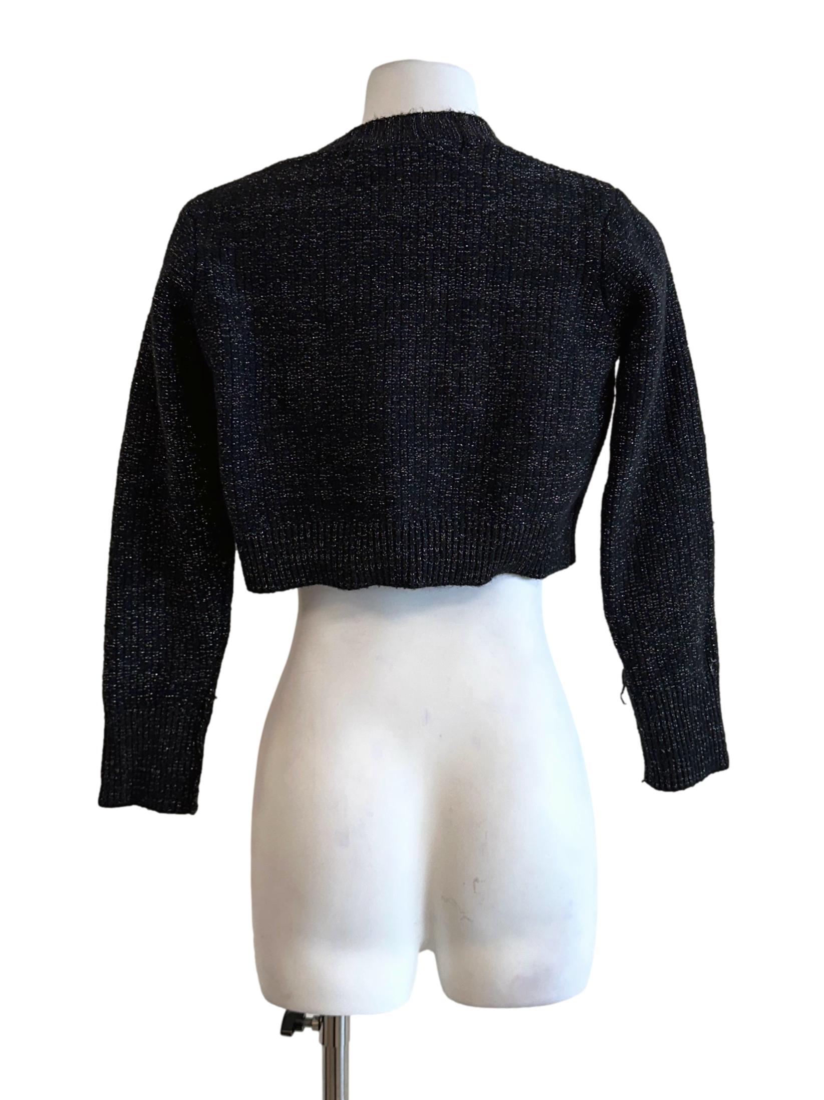 Ebony Black Glitter Knit Cardigan