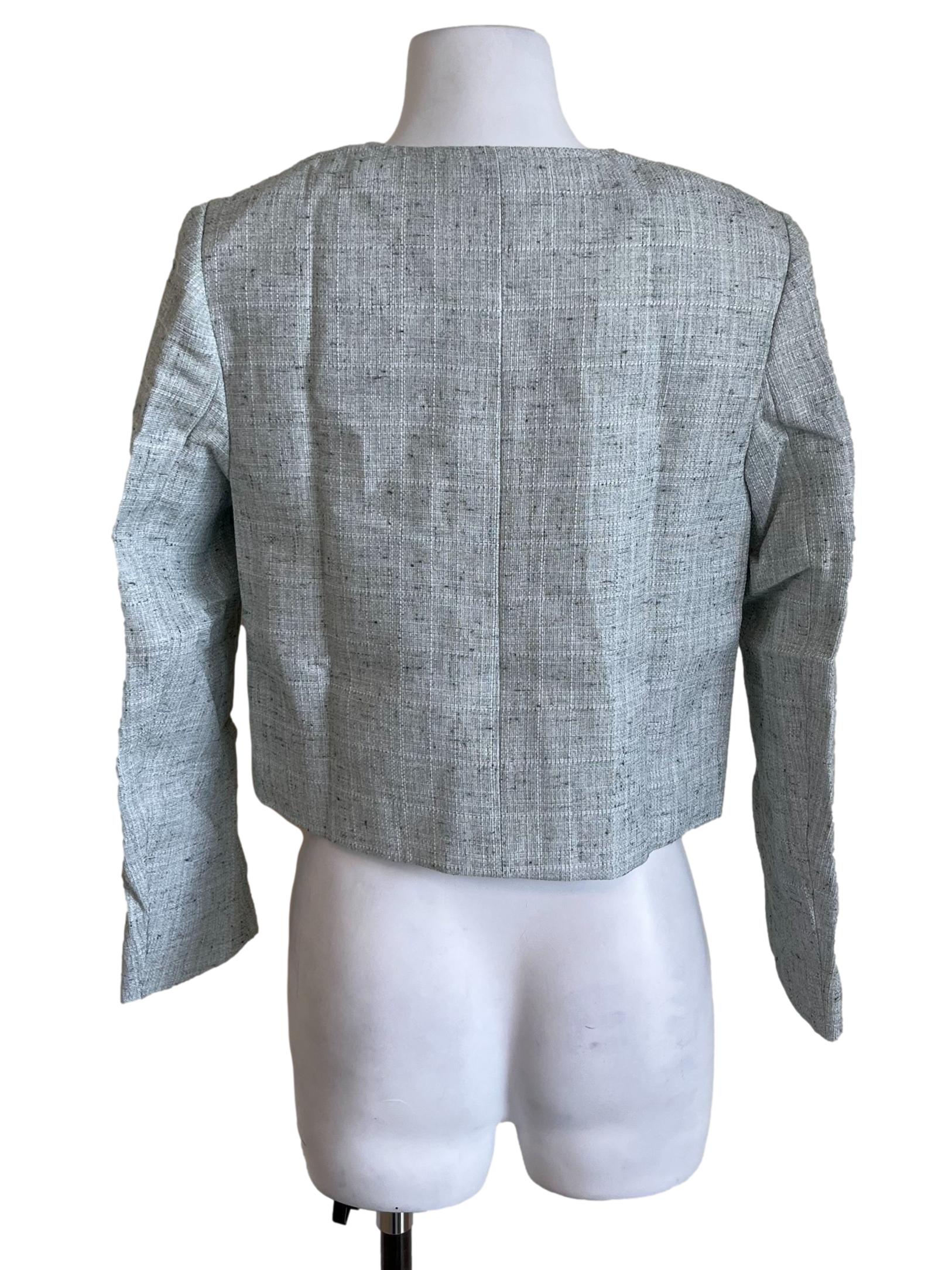 Mint Green Tweed Boxy Jacket