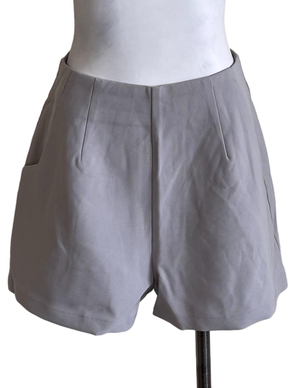 Coin Grey Casual High Waist Shorts
