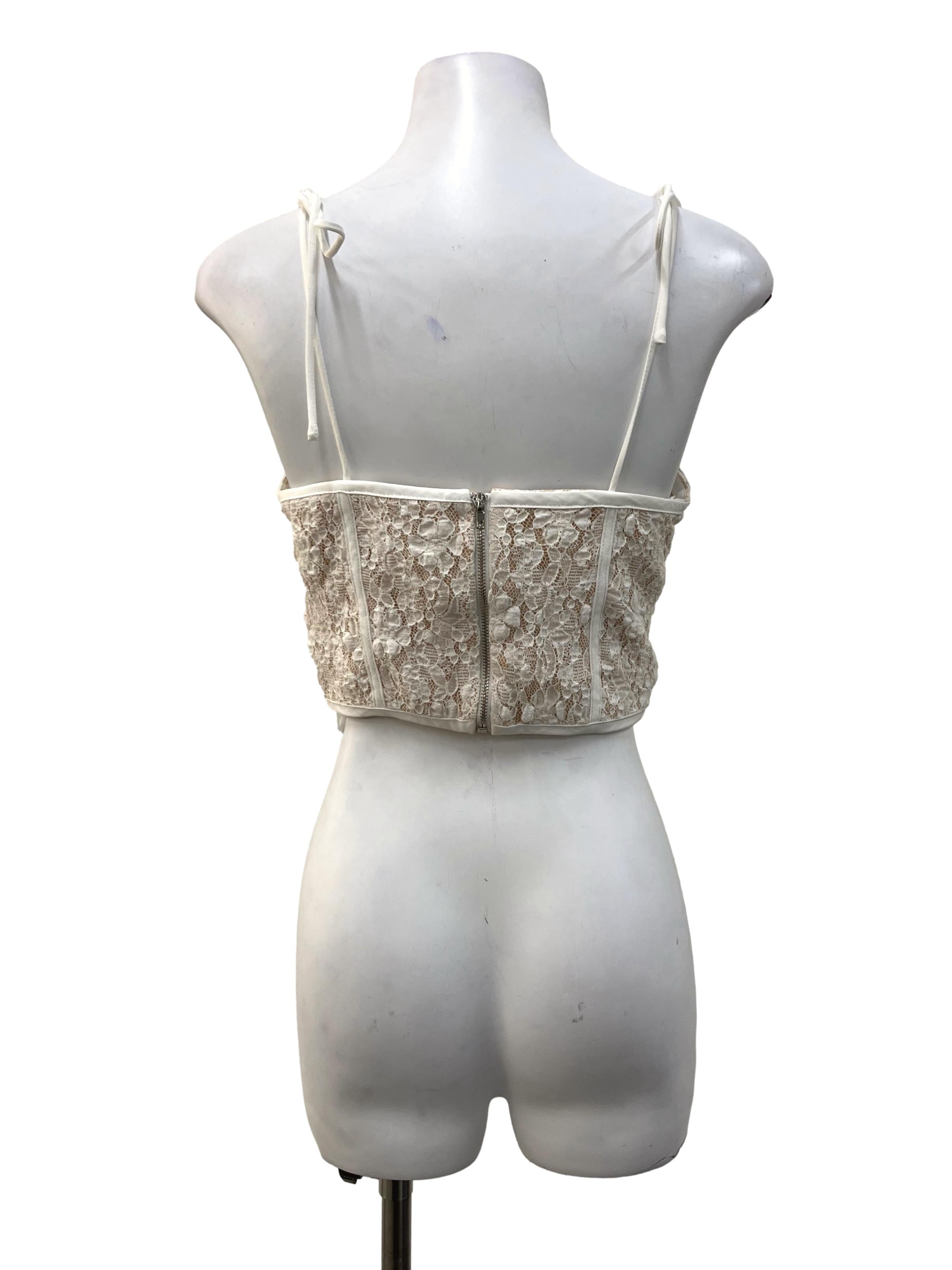 White Laced Bustier Top