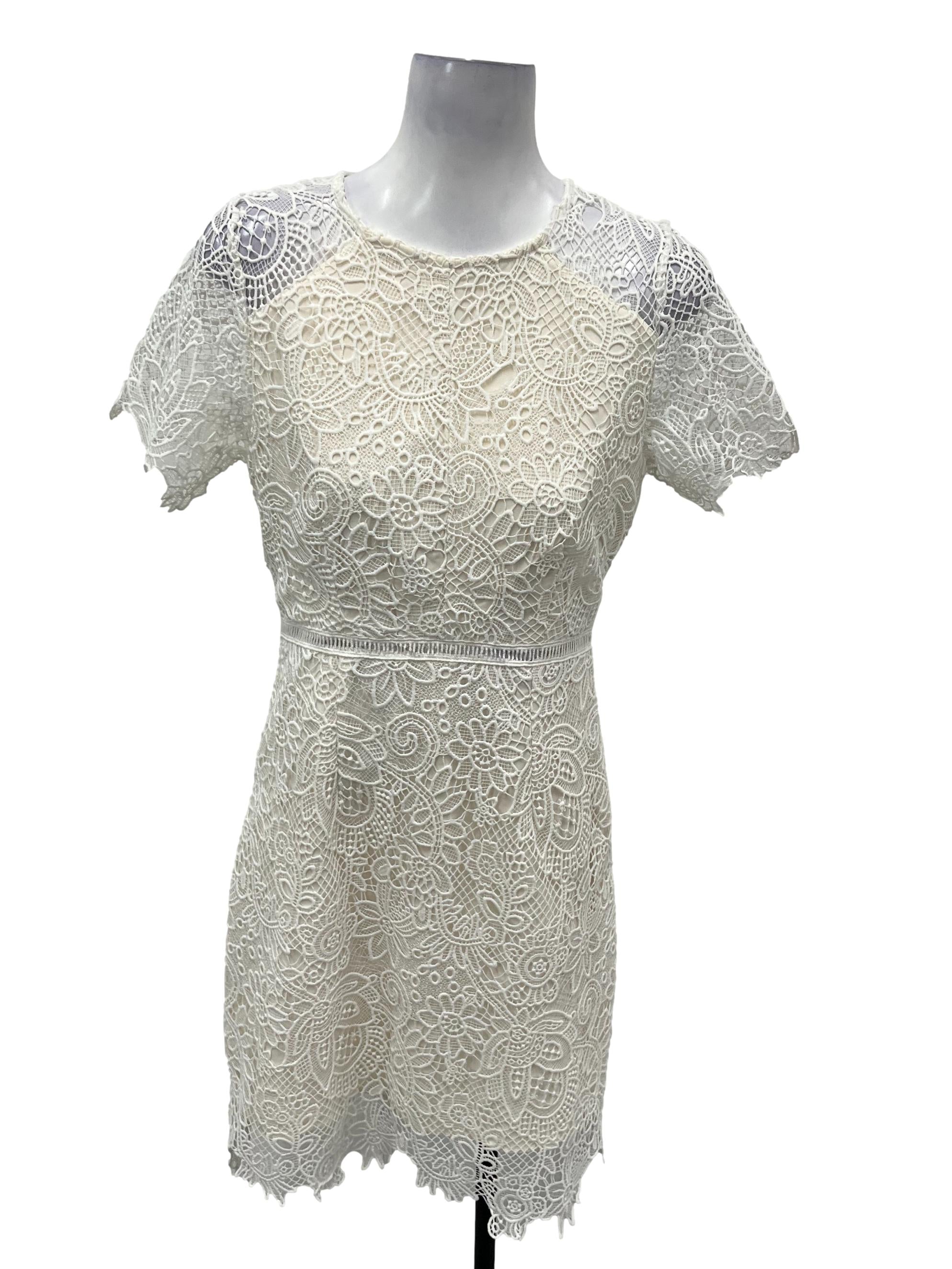White Lace Floral Dress