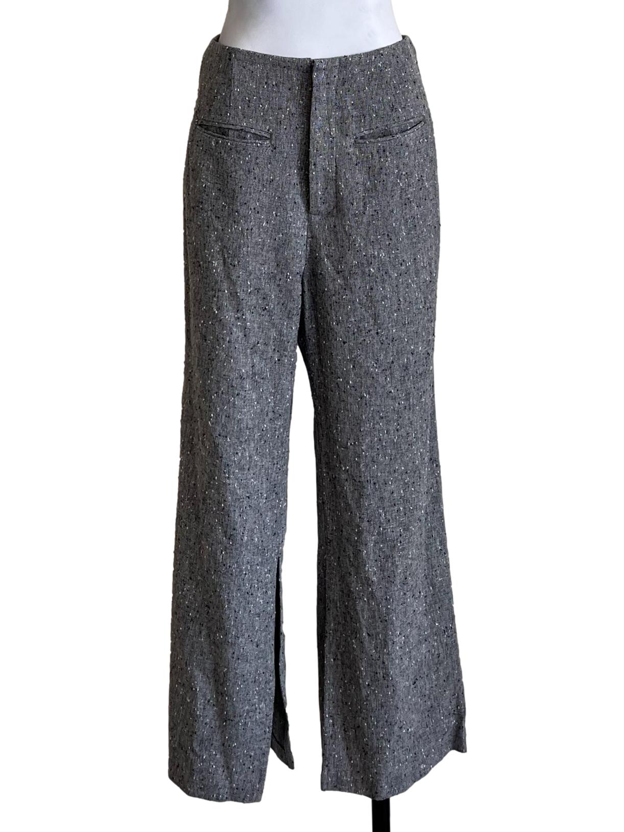 Fossil Grey High Waist Tweed Pants
