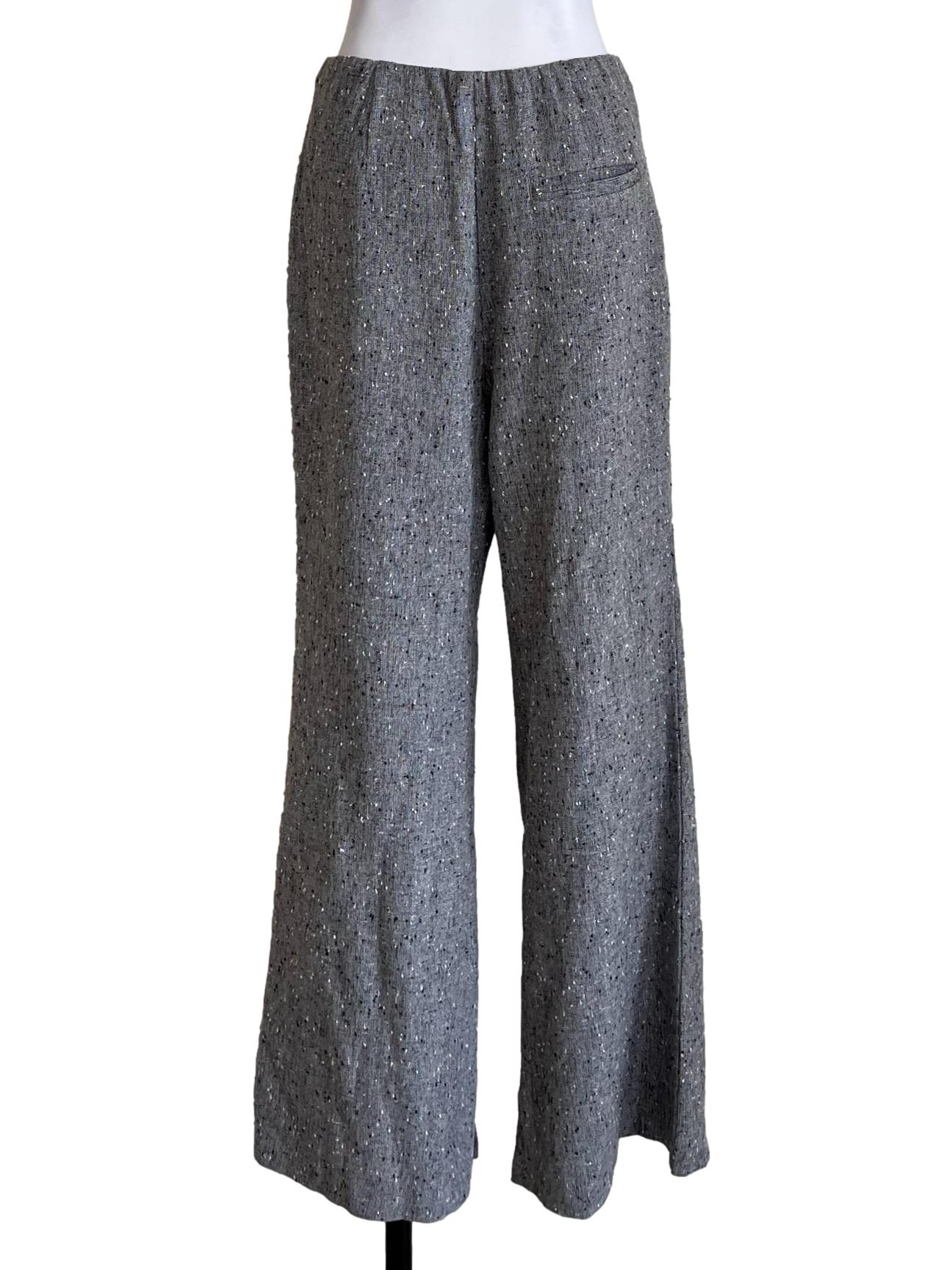 Fossil Grey High Waist Tweed Pants