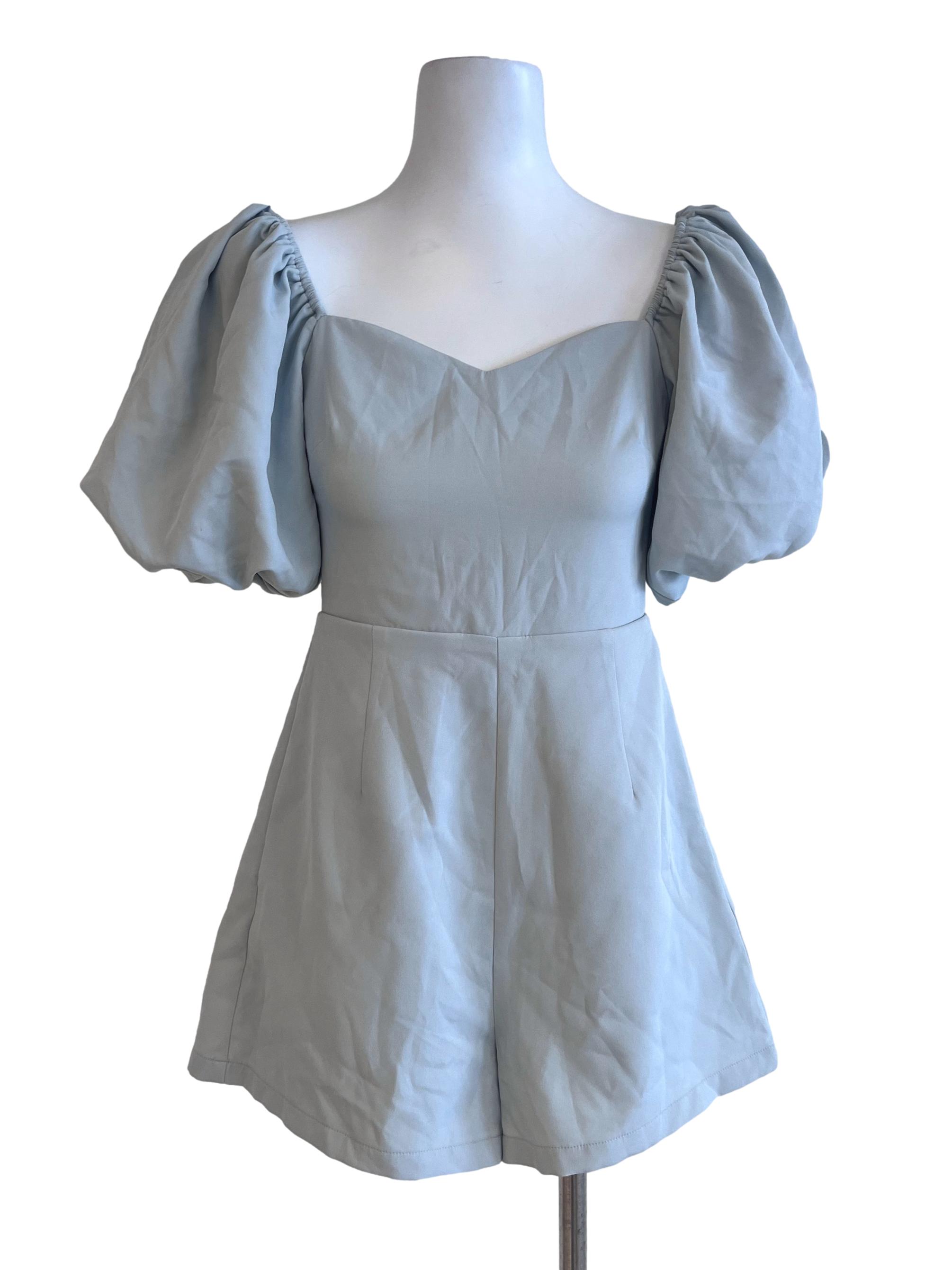 Pistachio Green Puff Sleeve Rompers