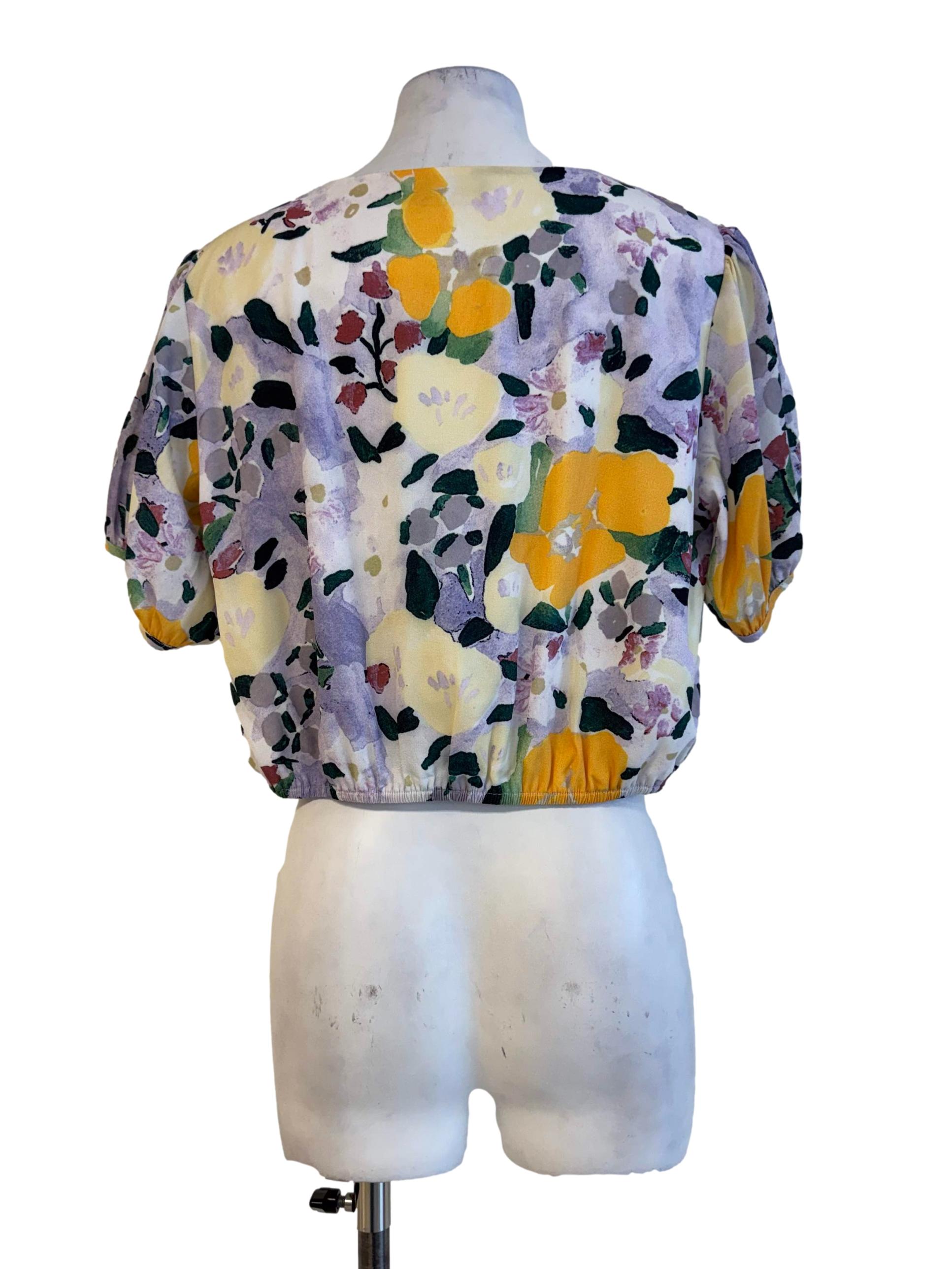 Multi-Color Balloon Sleeve Top