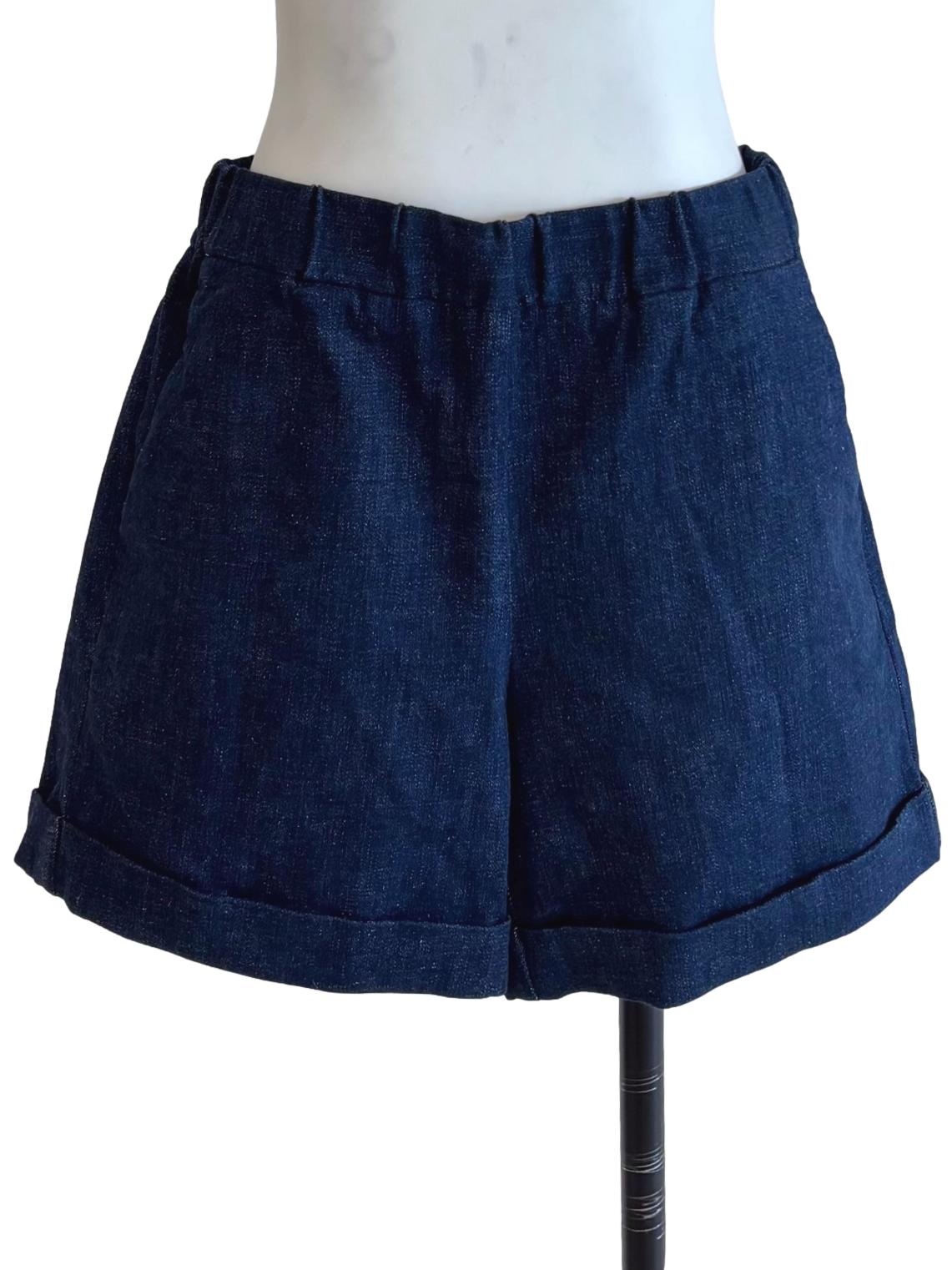Dark Blue Casual Denim Shorts