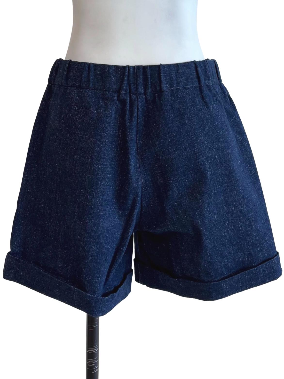 Dark Blue Casual Denim Shorts