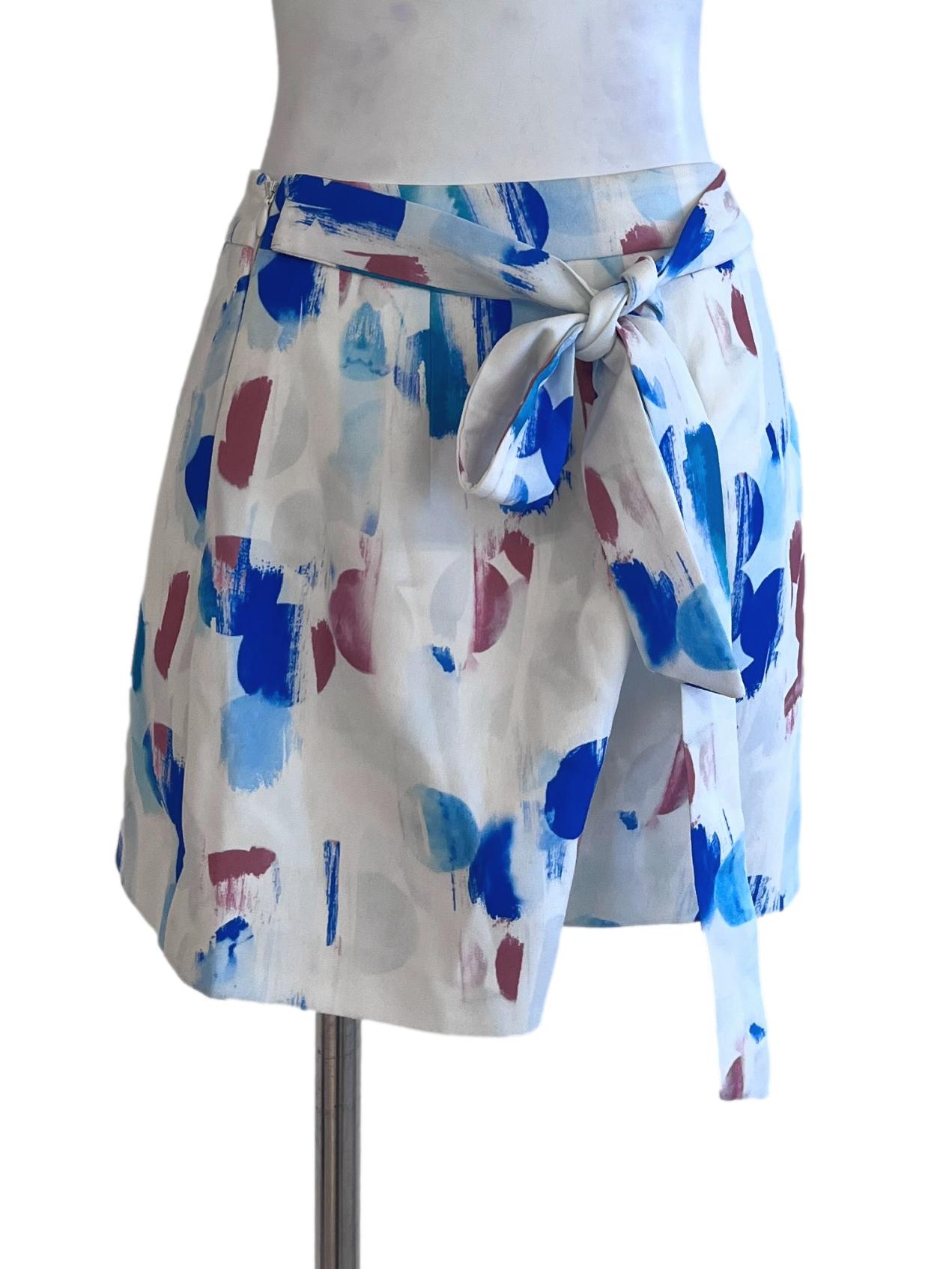 White Based Multicolour Pattern Shorts