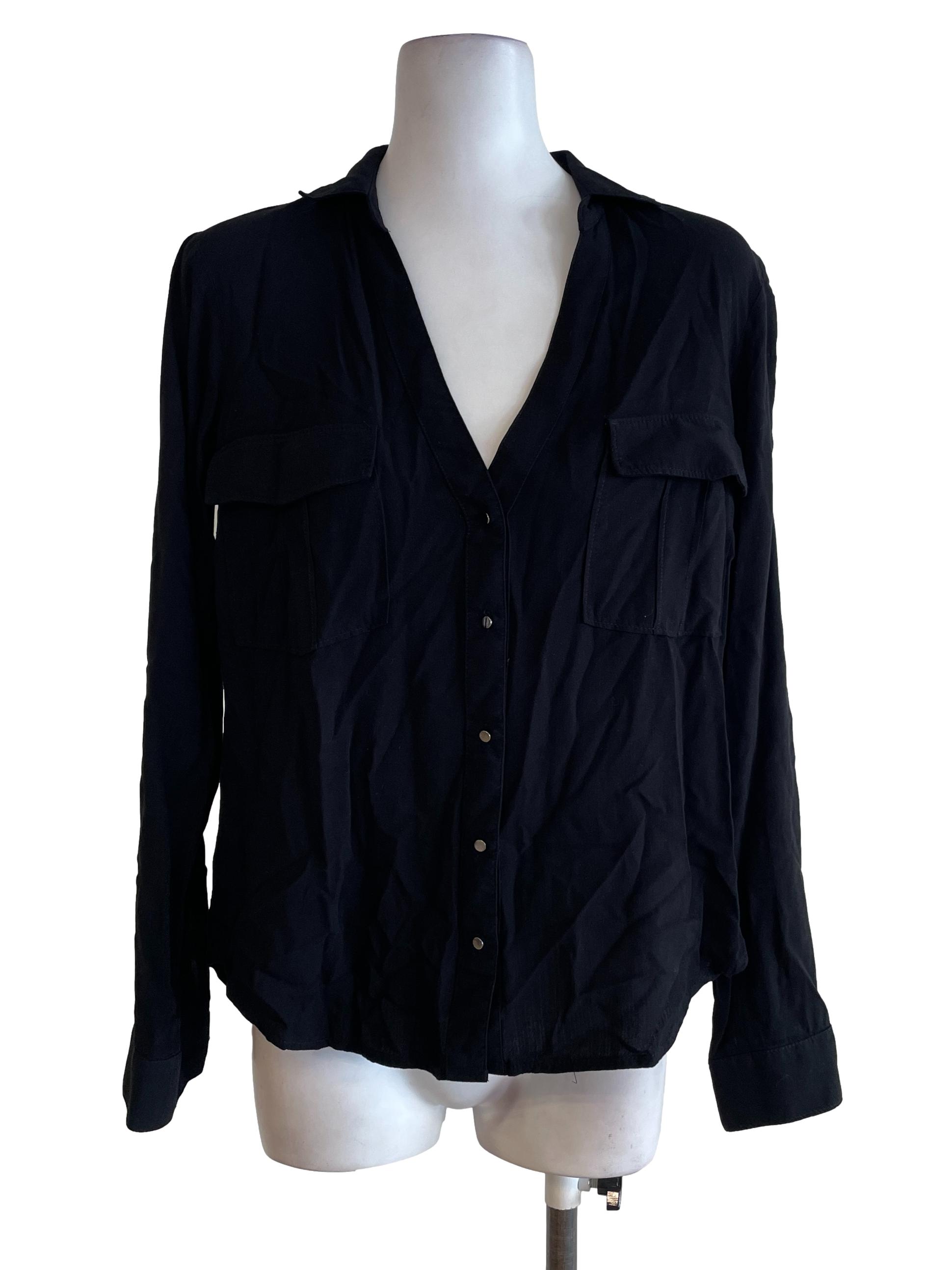 Black V Neck Top