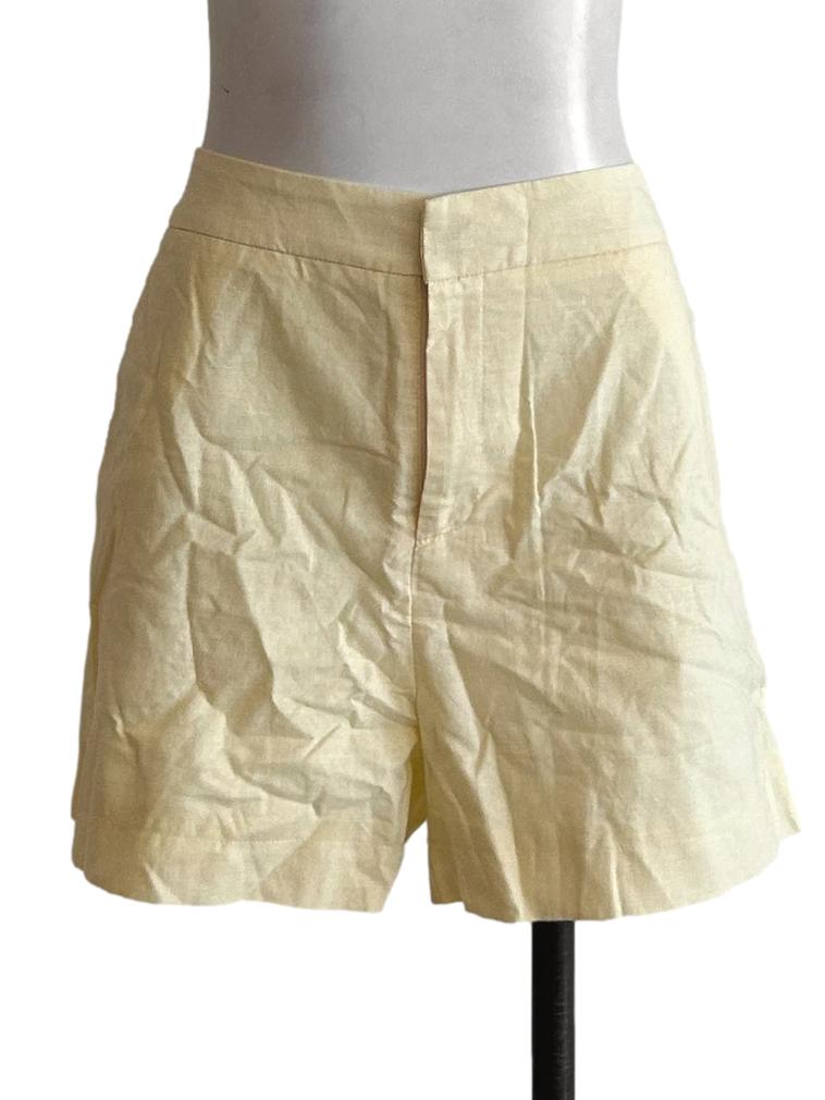 Yellow Linen Shorts