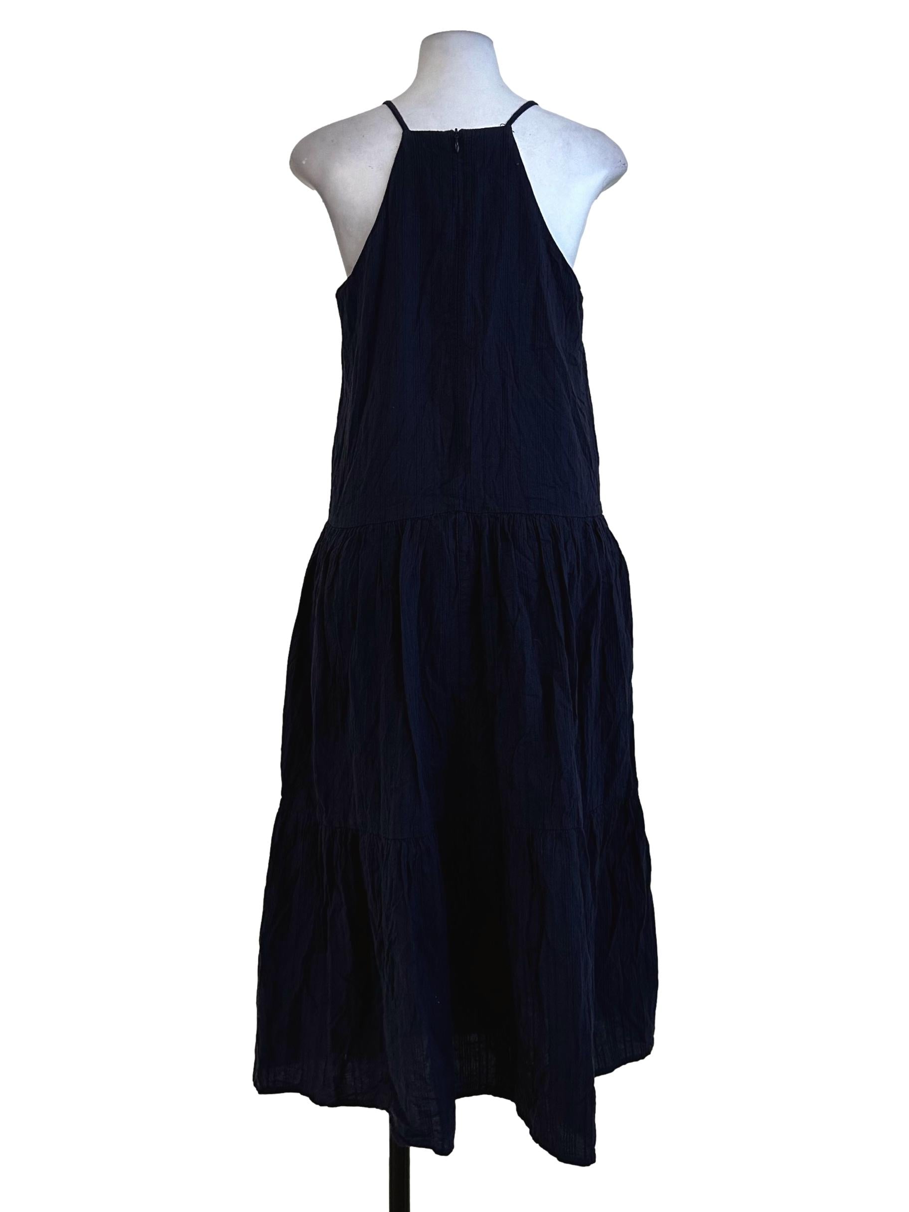 Blue Plain Linen Dress TEM