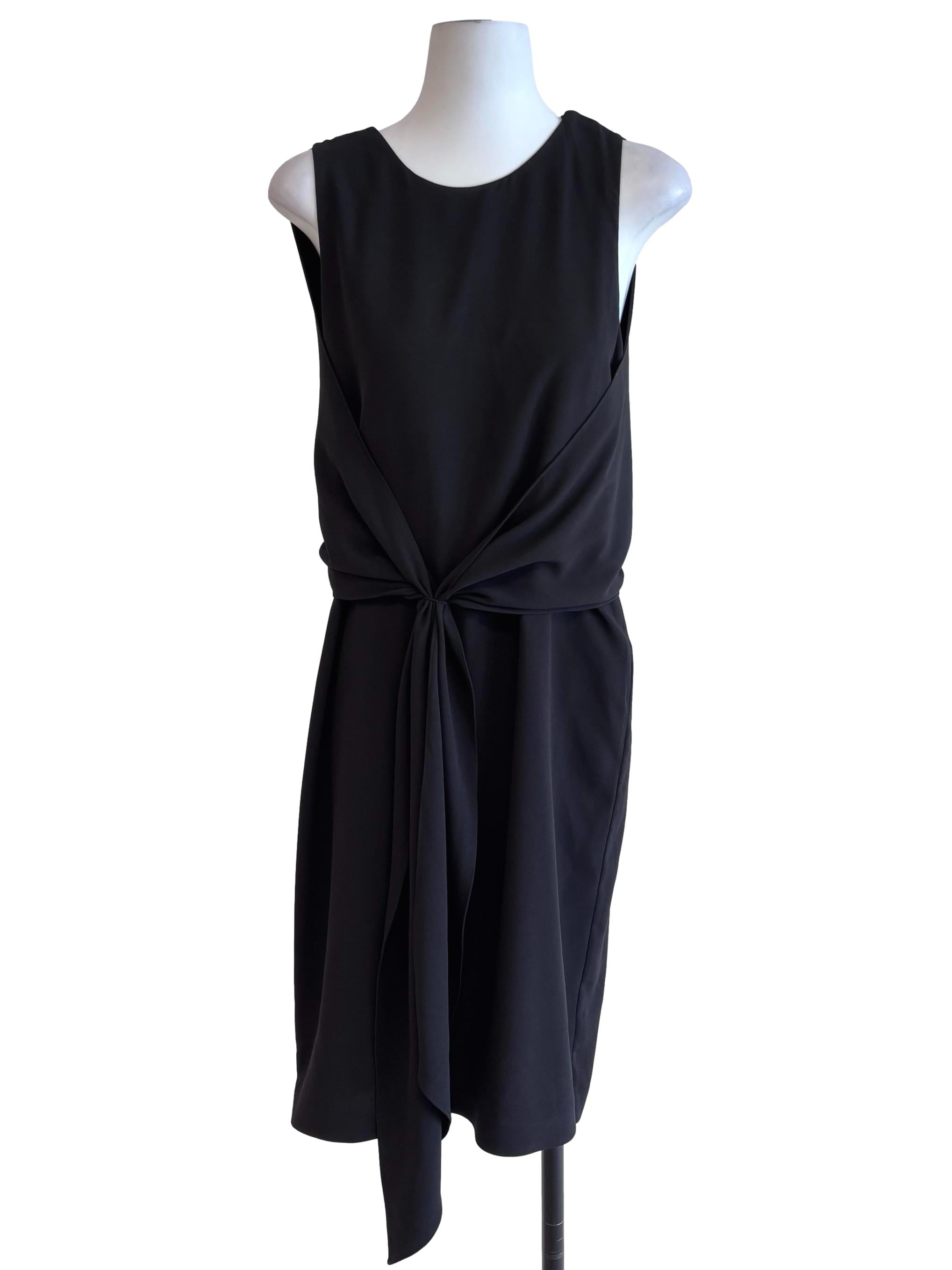 Jet Black Overlap Back Dress