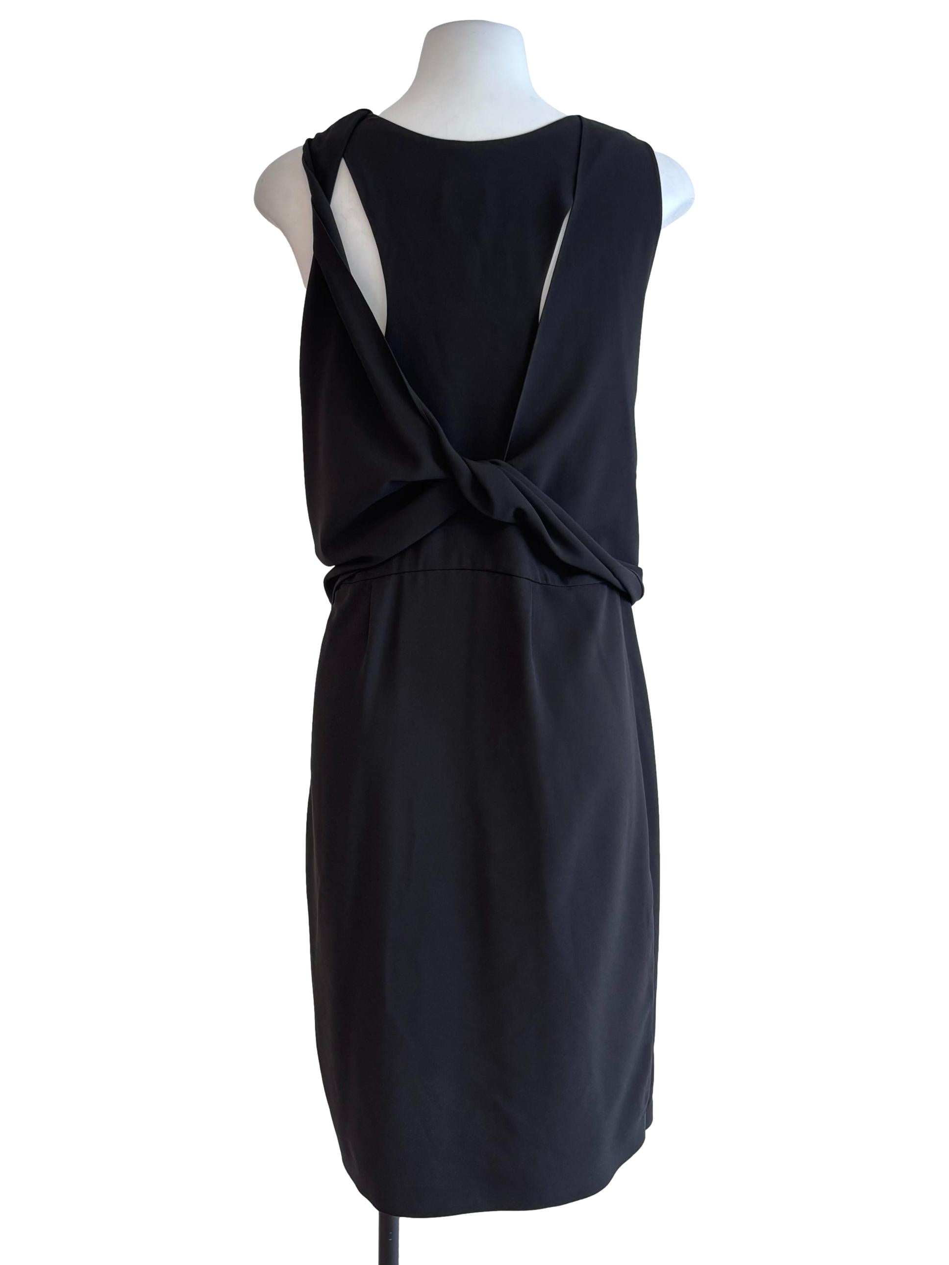 Jet Black Overlap Back Dress
