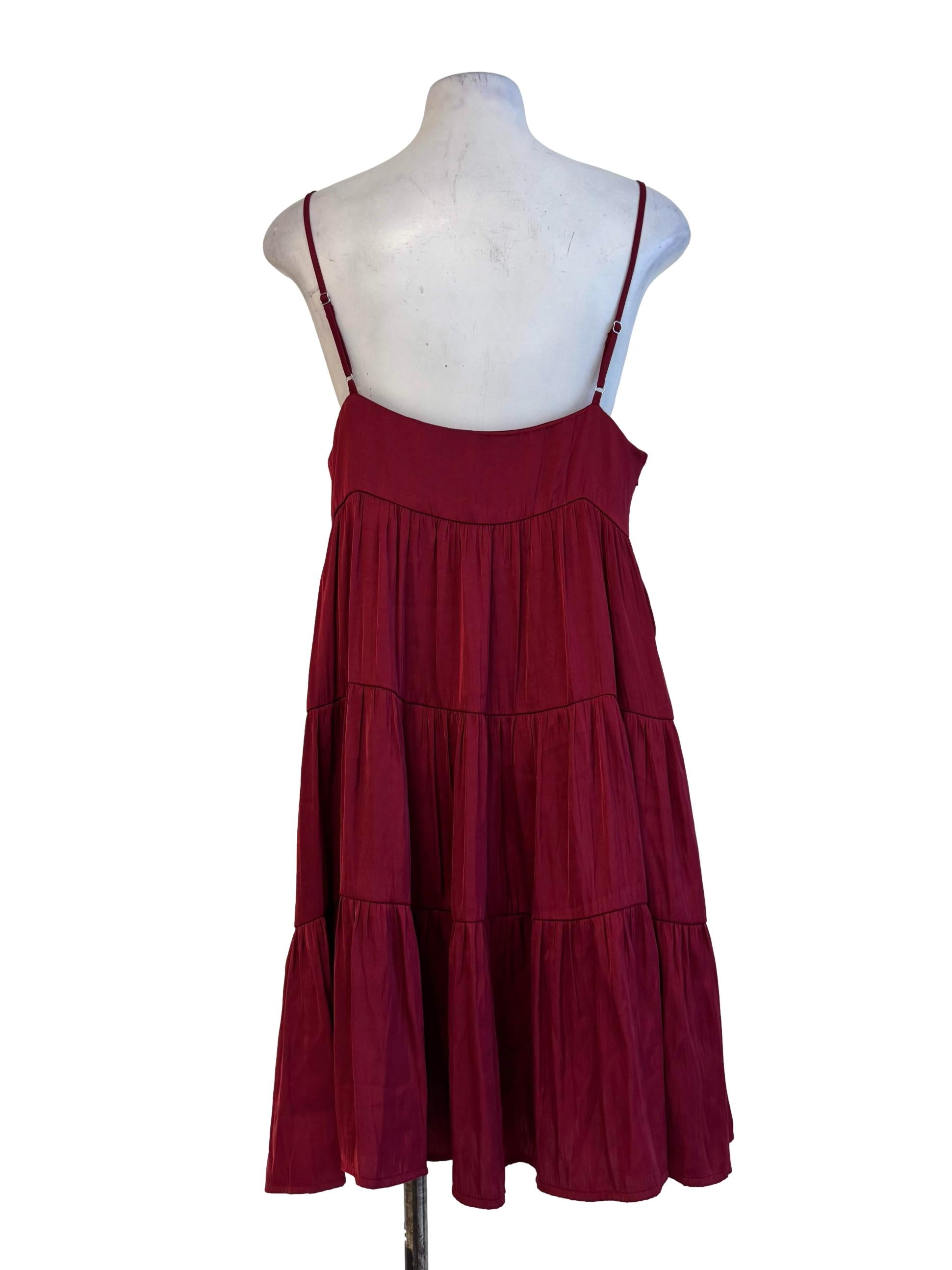 Shiny Red Layered Dress
