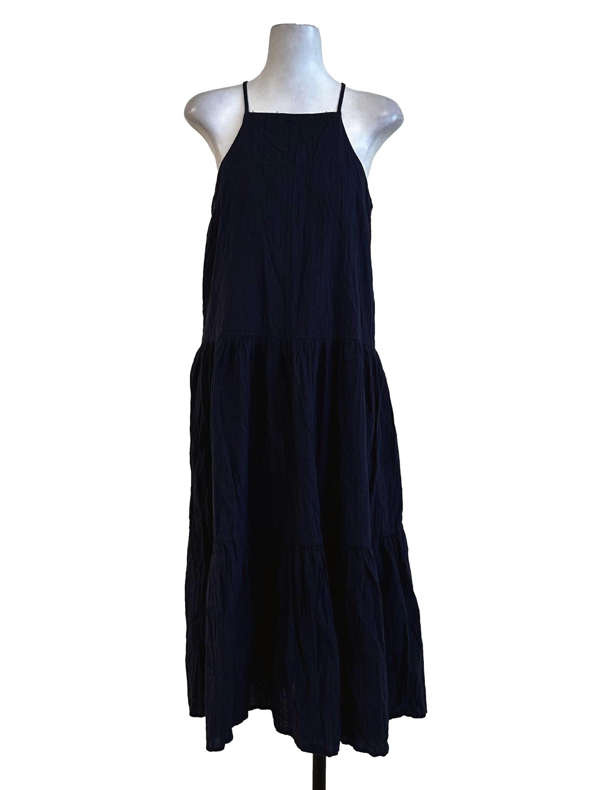 Blue Plain Linen Dress TEM