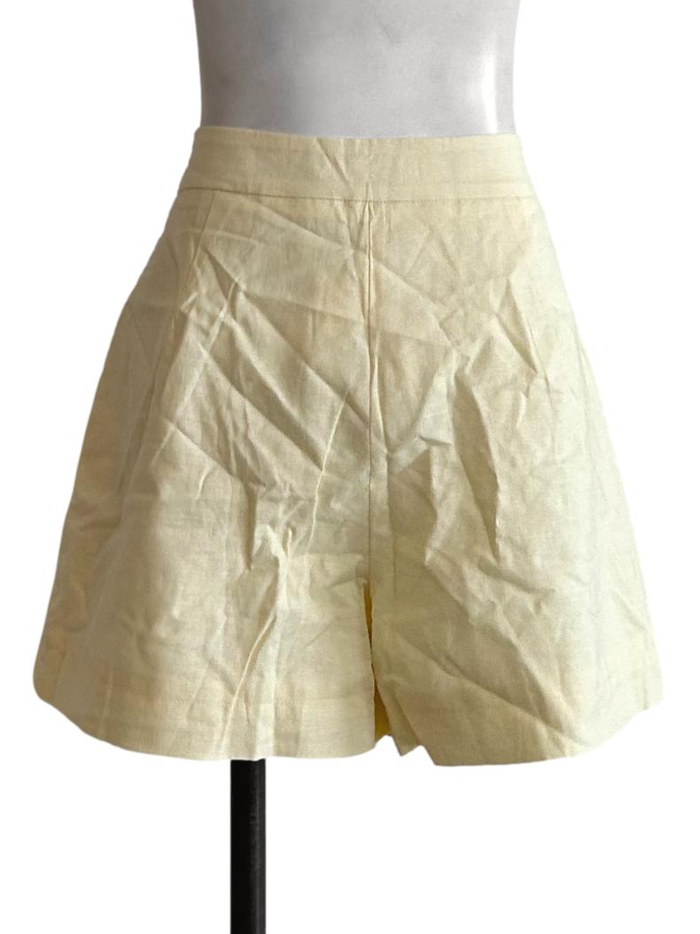Yellow Linen Shorts