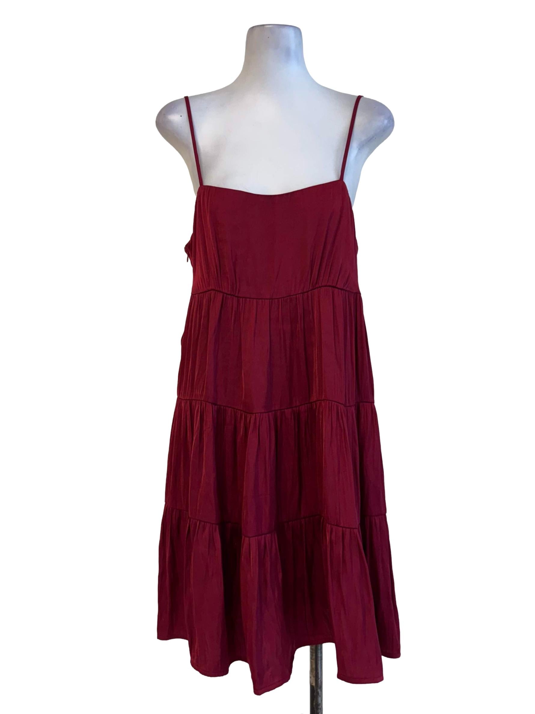 Shiny Red Layered Dress