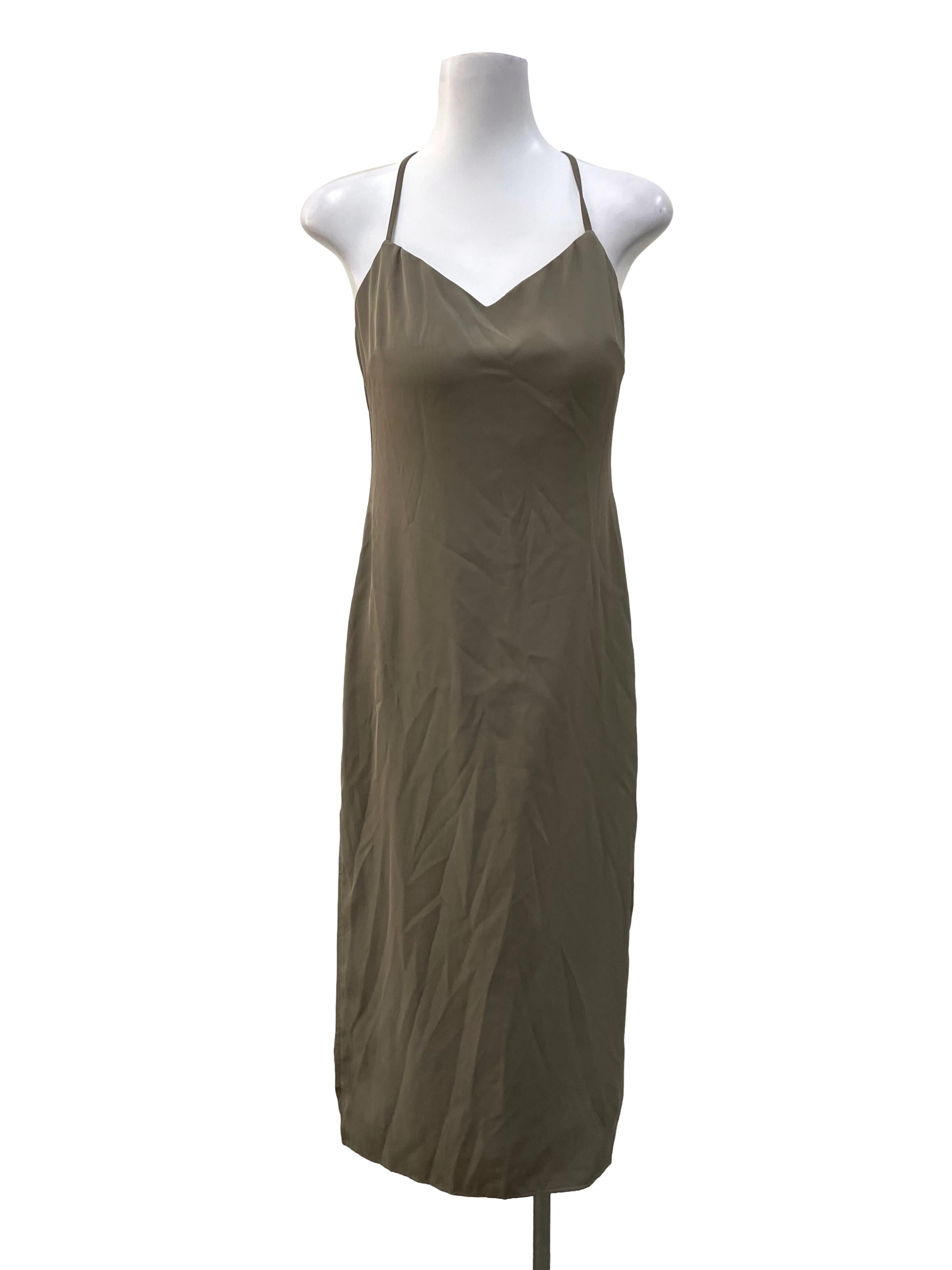 Sage Dress Cross Backless Slip Dress