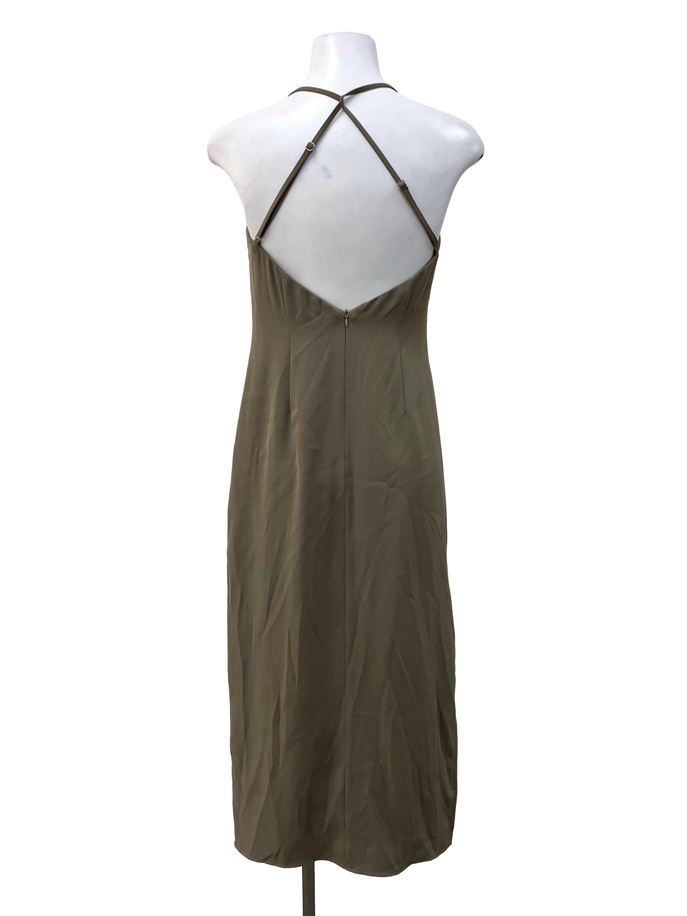Sage Dress Cross Backless Slip Dress