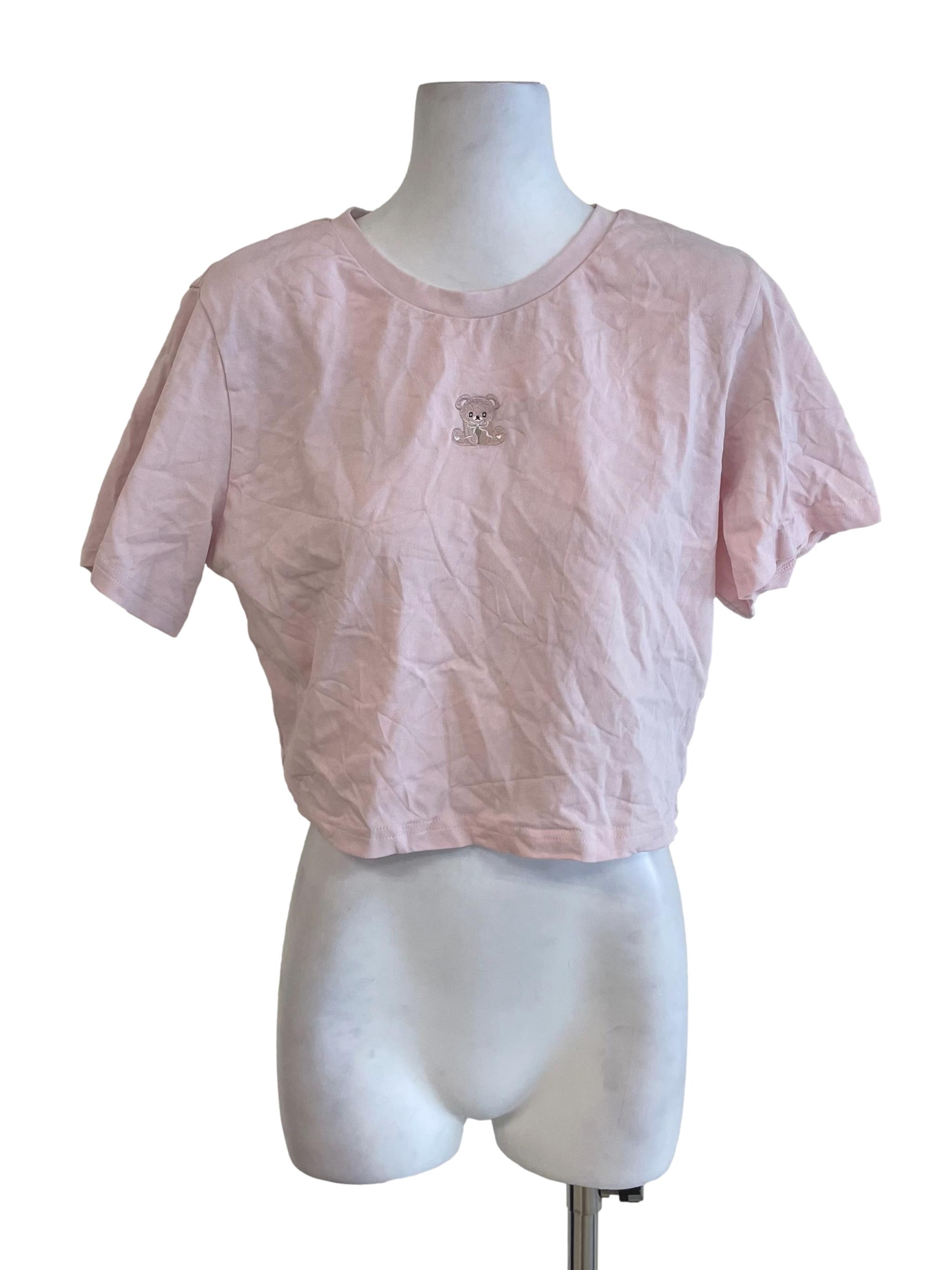 Baby Pink Teddy Crop Top