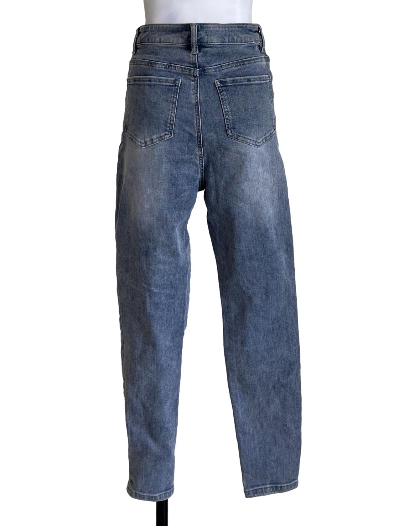 Stone Blue Ripped Skinny Jeans