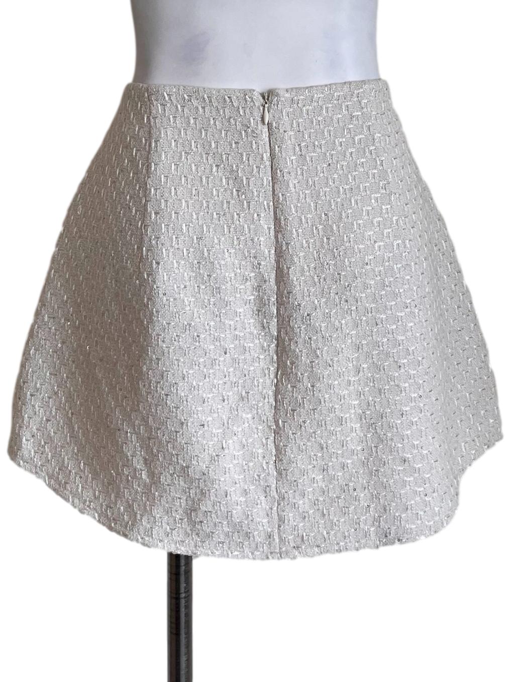 Cream White Tweed Skirt