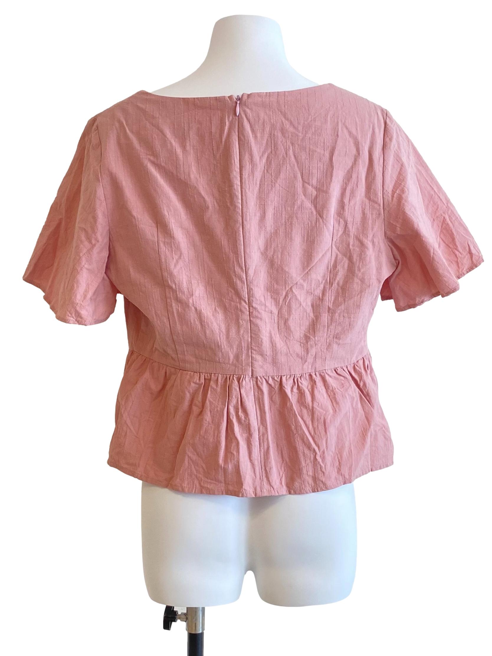 Coral Pink Peplum Top