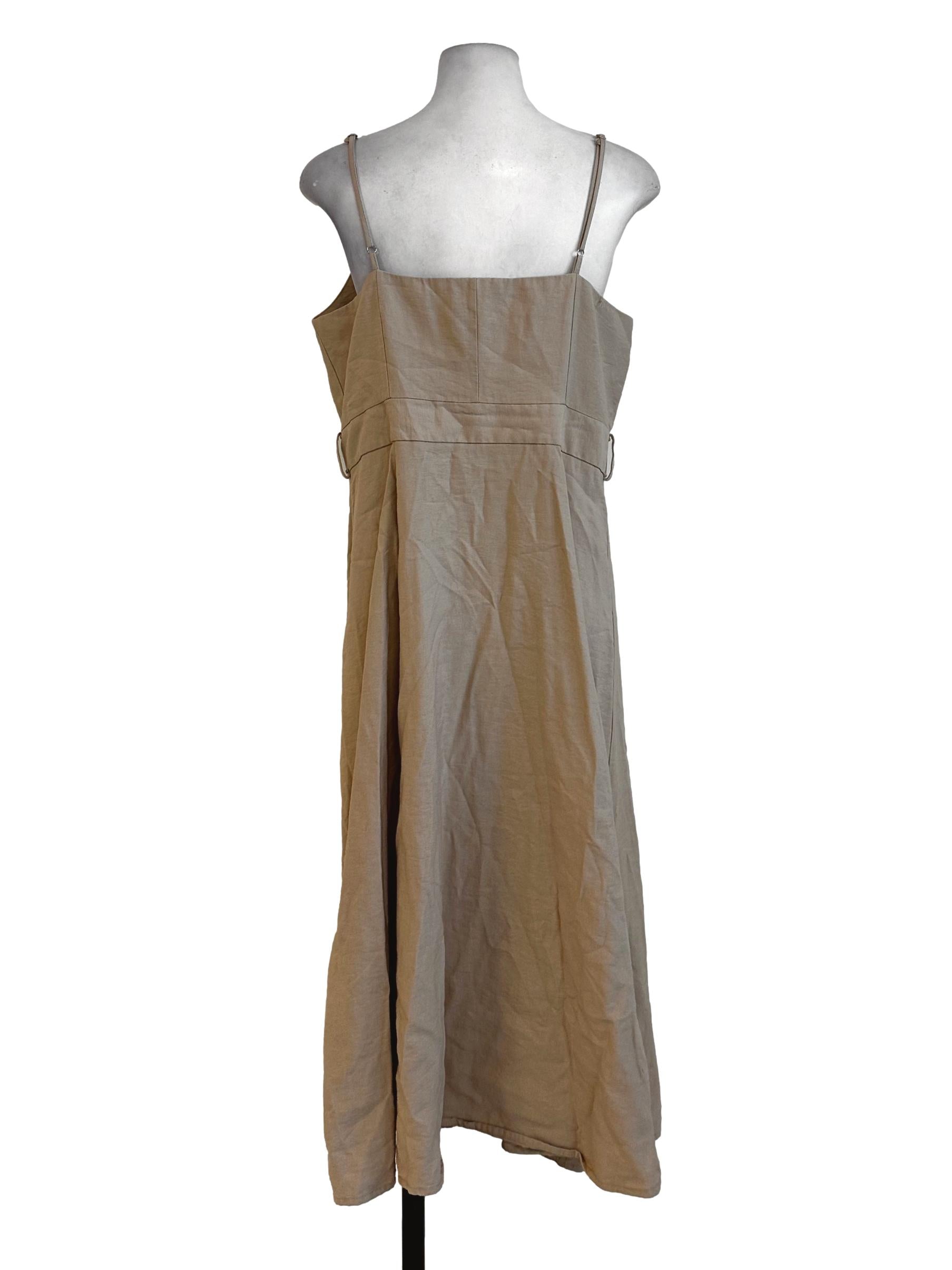Macaroon Beige Plain Dress TEM