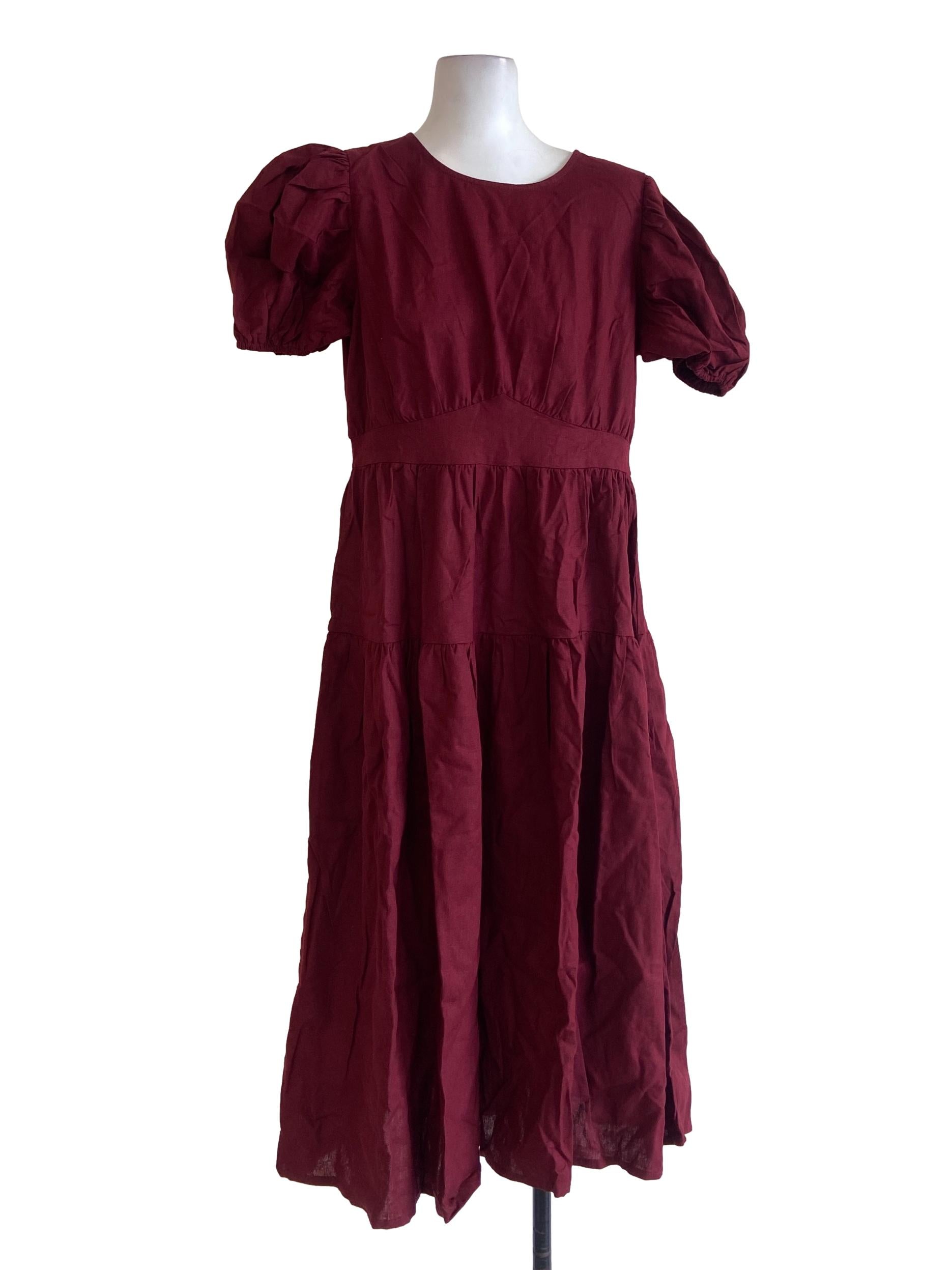 Brick Red Twill V Neck Sleeveless Jumpsuits