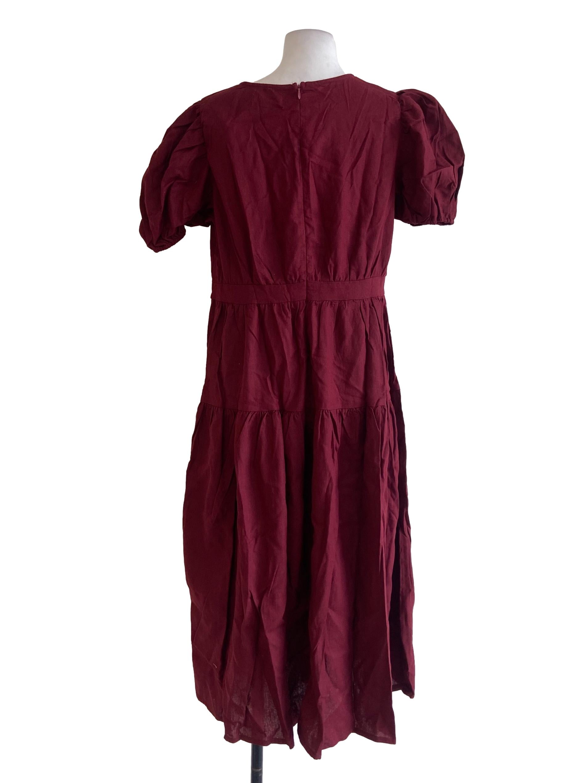 Brick Red Twill V Neck Sleeveless Jumpsuits