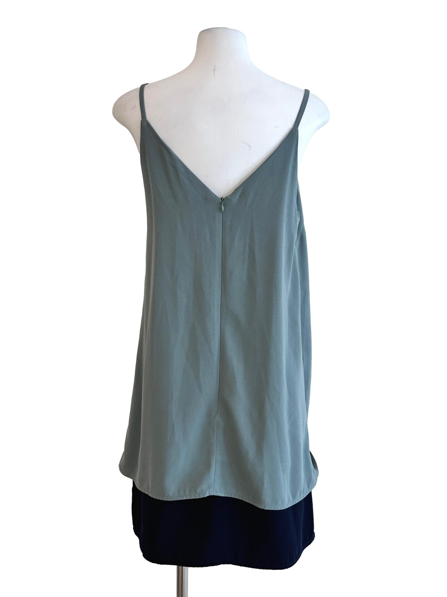 Teal Blue Sleeveless Mini Dress