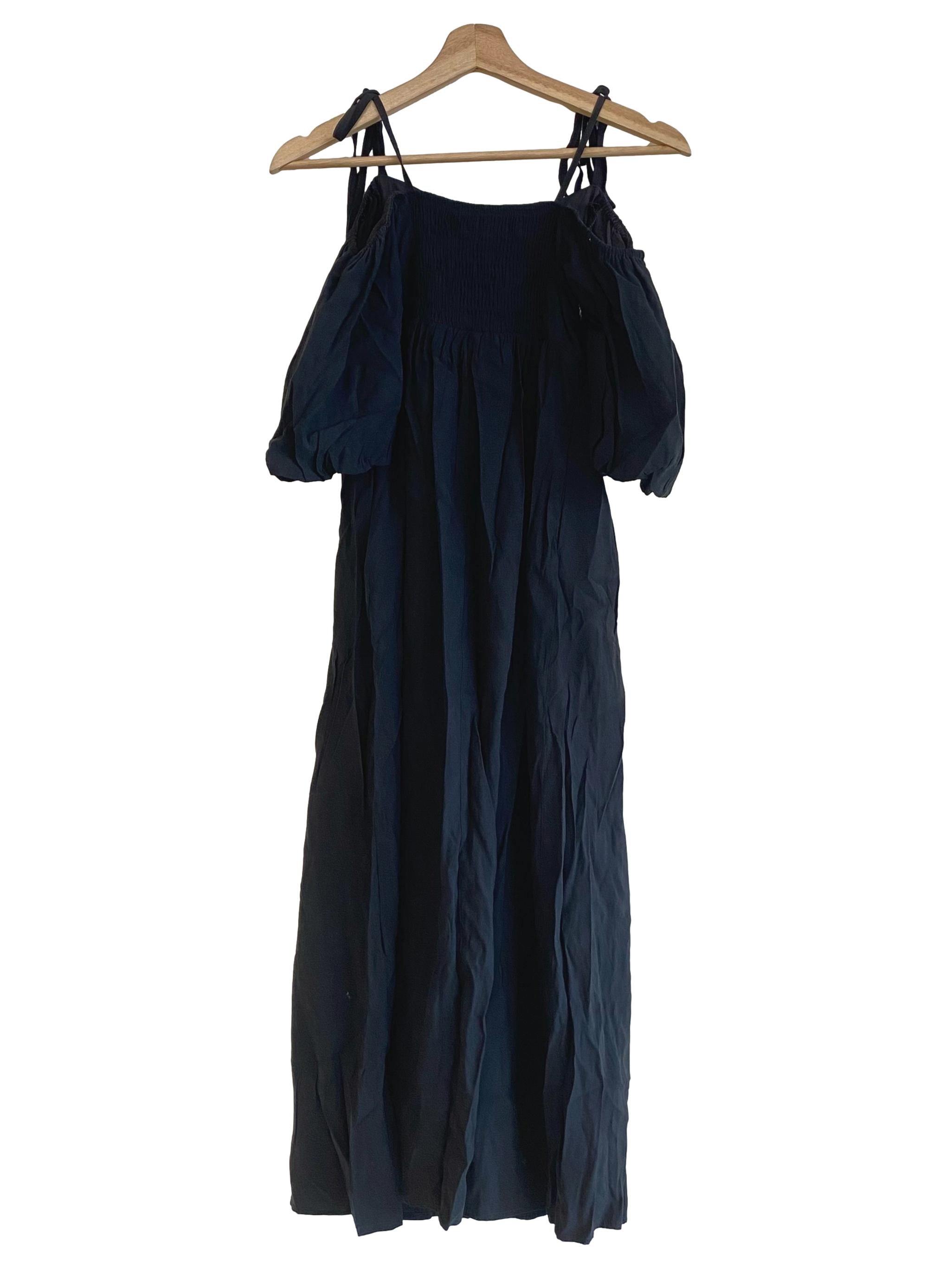 Black Off-Shoulder Maxi Dress