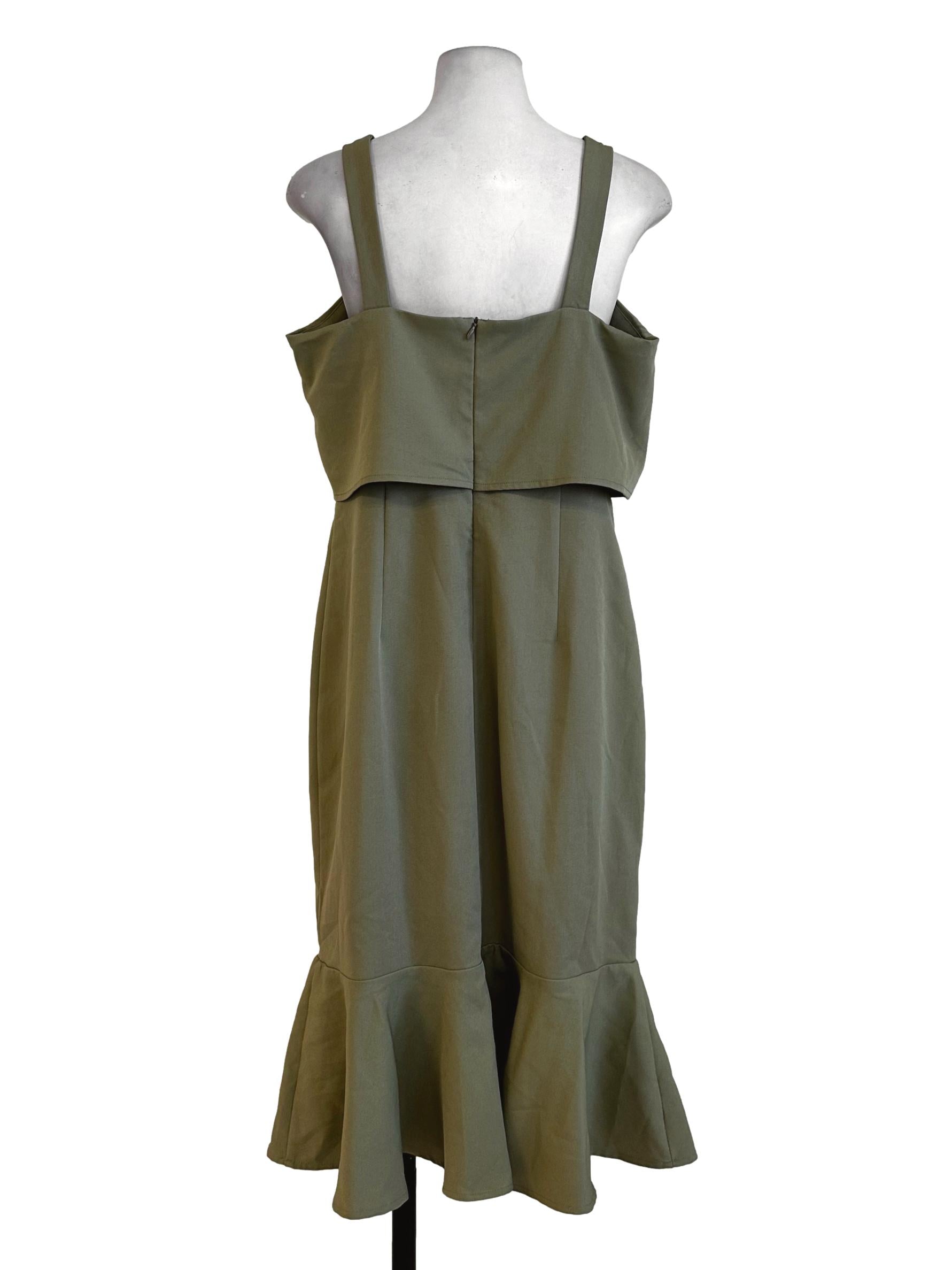 Lime Green Plain Dress