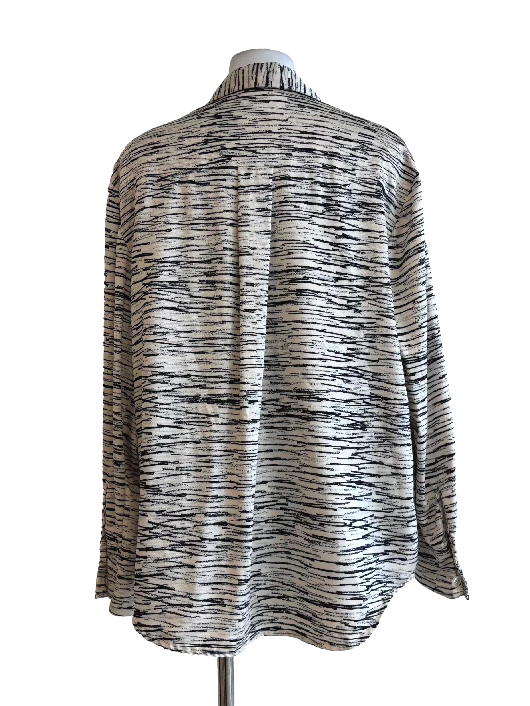 Pearl White Sketch Print Buttoned Shirt