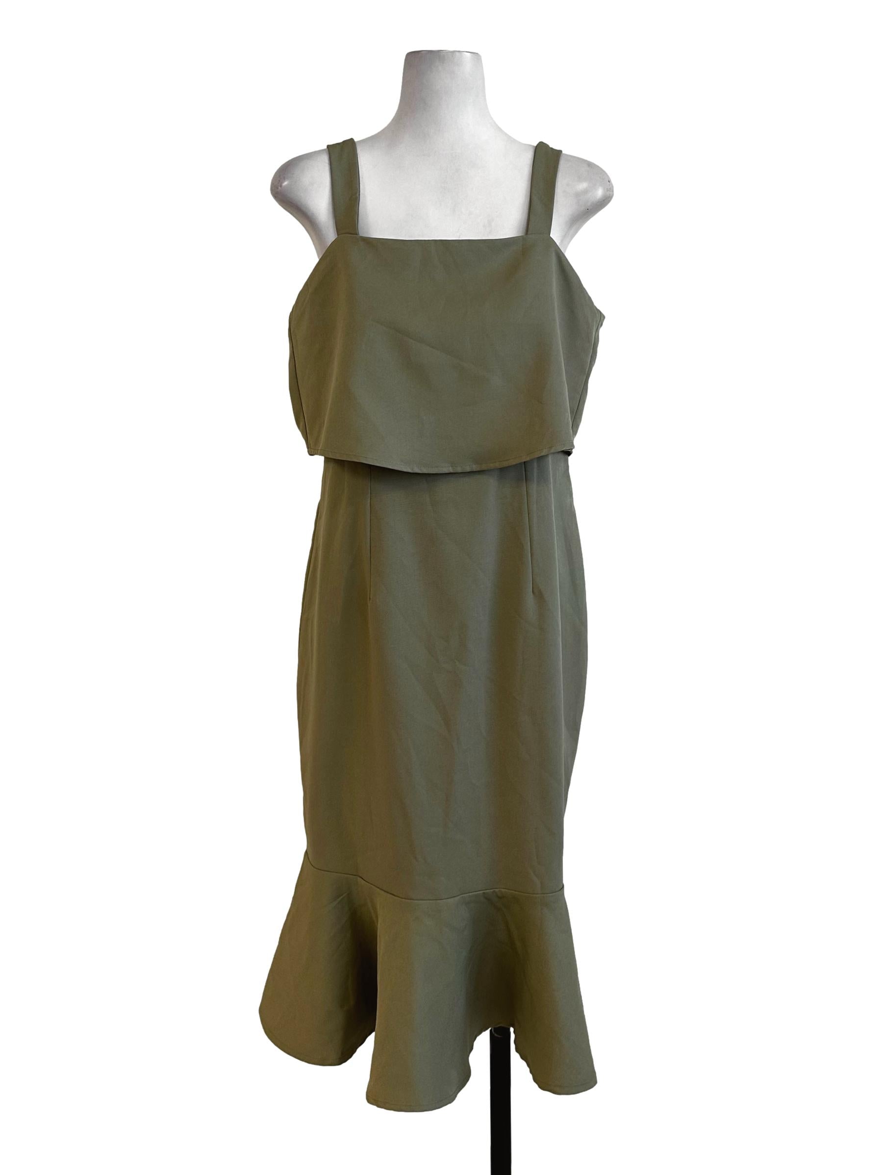 Lime Green Plain Dress