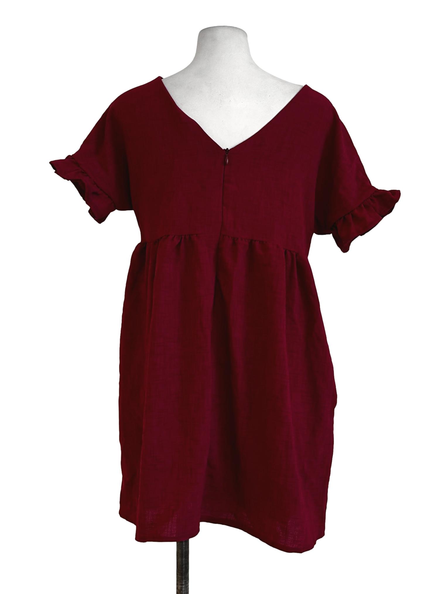 Apple Red Plain Dress