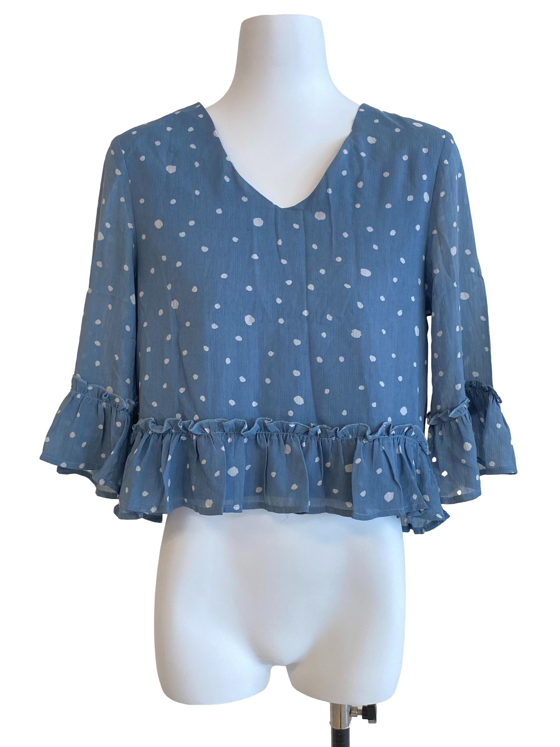 Blue Stone V-Neck Top