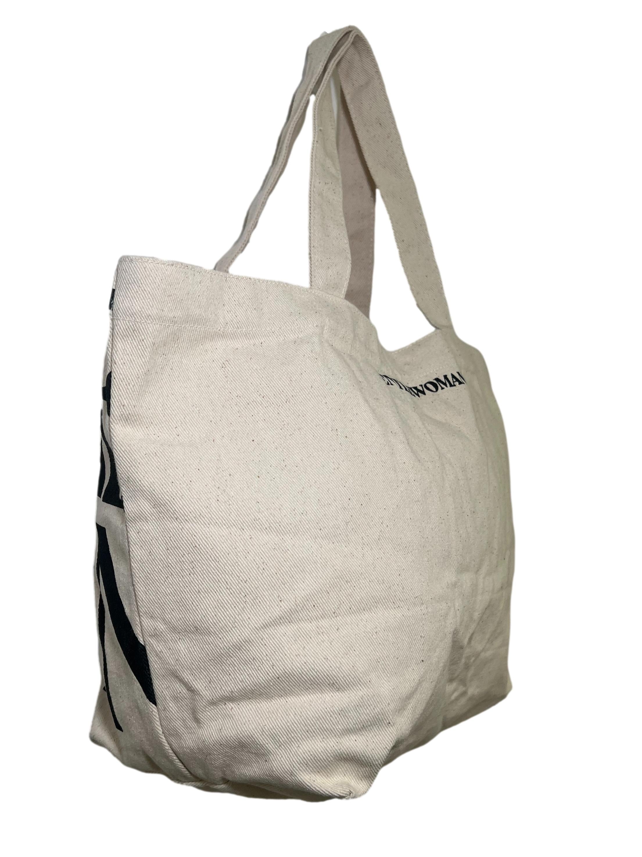 Beige Gw Canvas Tote Bag