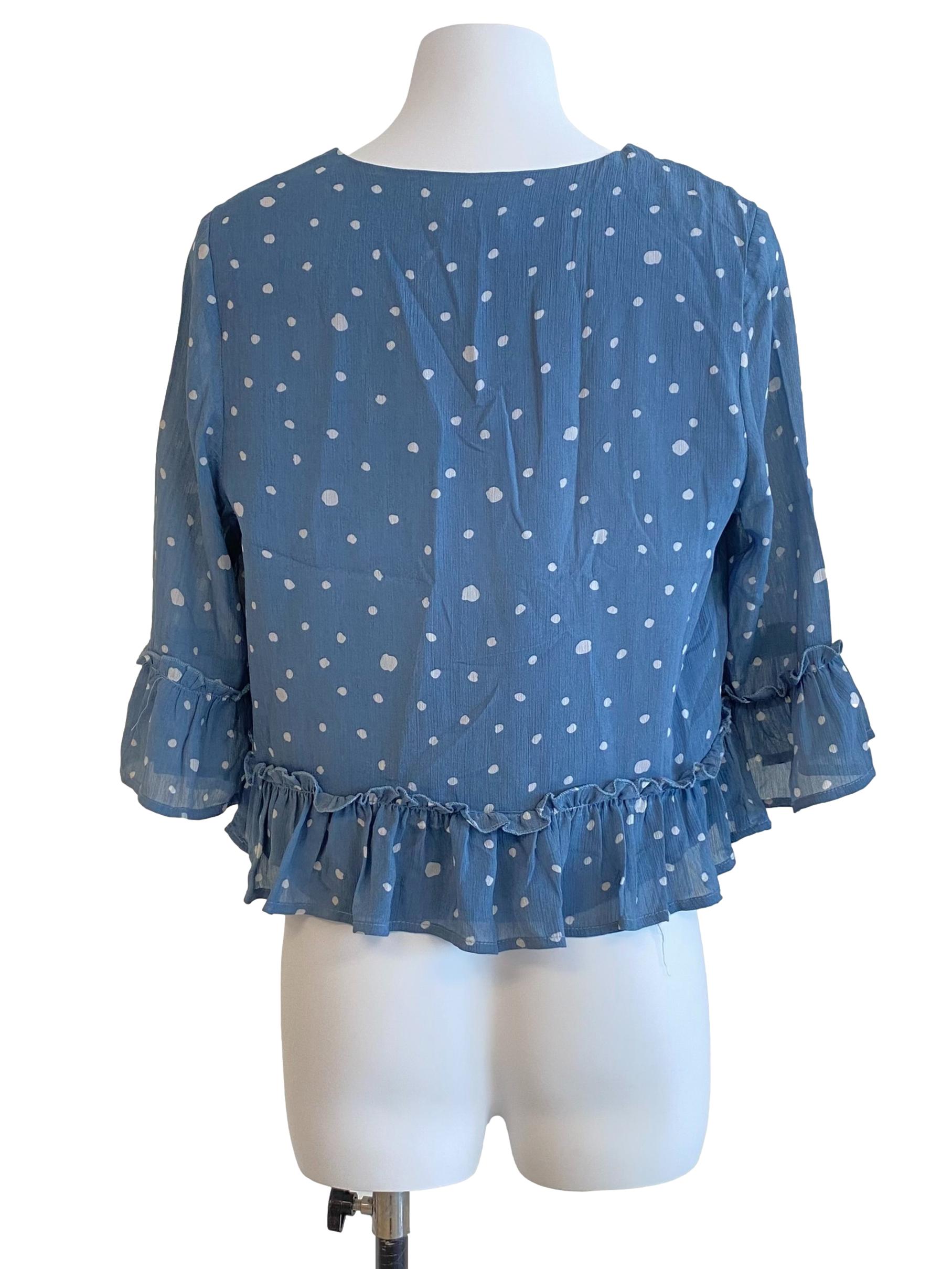 Blue Stone V-Neck Top
